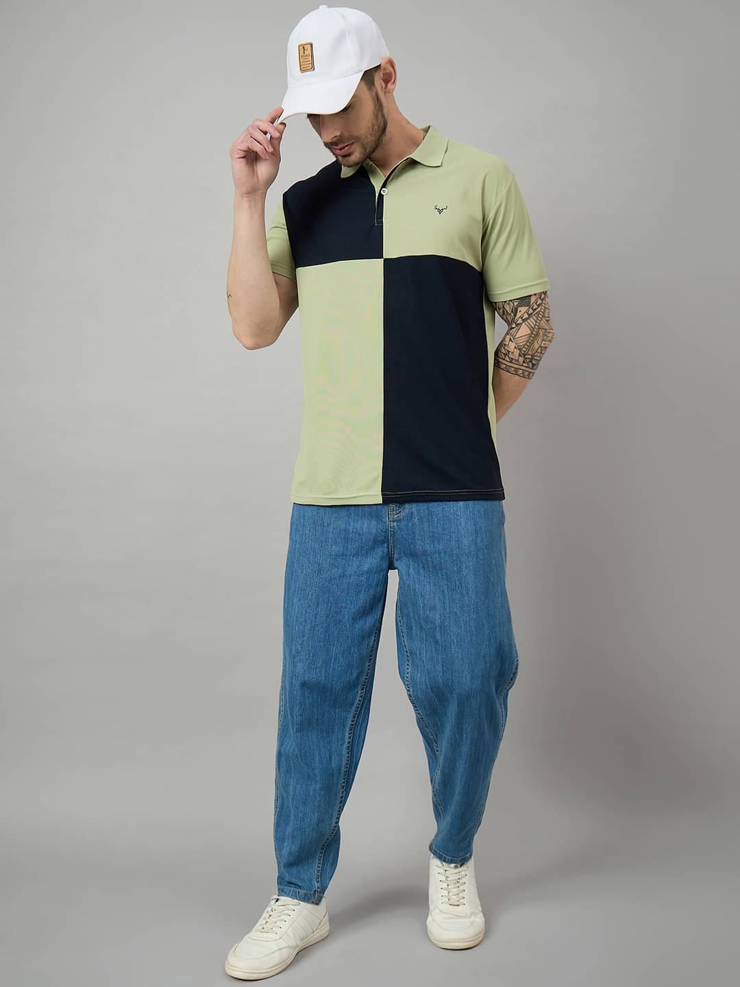 BRONATION Pack of 1 Cotton Blend Regular Fit Colorblock Half Sleeves Men's Polo T Shirt ( Sea Green ) BRONATION Pack of 1 Cotton Blend Regular Fit Colorblock Half Sleeves Men's Polo T Shirt ( Sea Green )