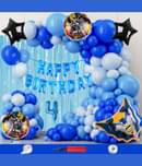 CRAZYKART Batman Theme Fourth 4th Birthday Decoration Items For Boys Party Decoration Kit Balloon Combo Pack Of 112 Pcs Blue