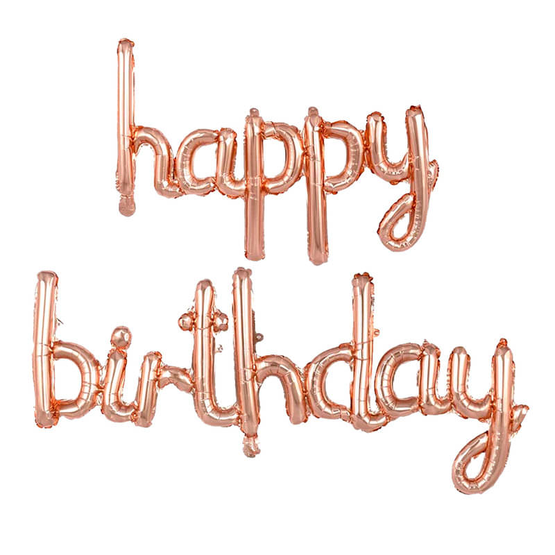 CRAZYKART Cursive Happy Birthday Foil Balloon Set For Boys Girls Birthday Party Decoration Items Pack Of 1 Pcs Rose Gold CRAZYKART Cursive Happy Birthday Foil Balloon Set For Boys Girls Birthday Party Decoration Items Pack Of 1 Pcs Rose Gold