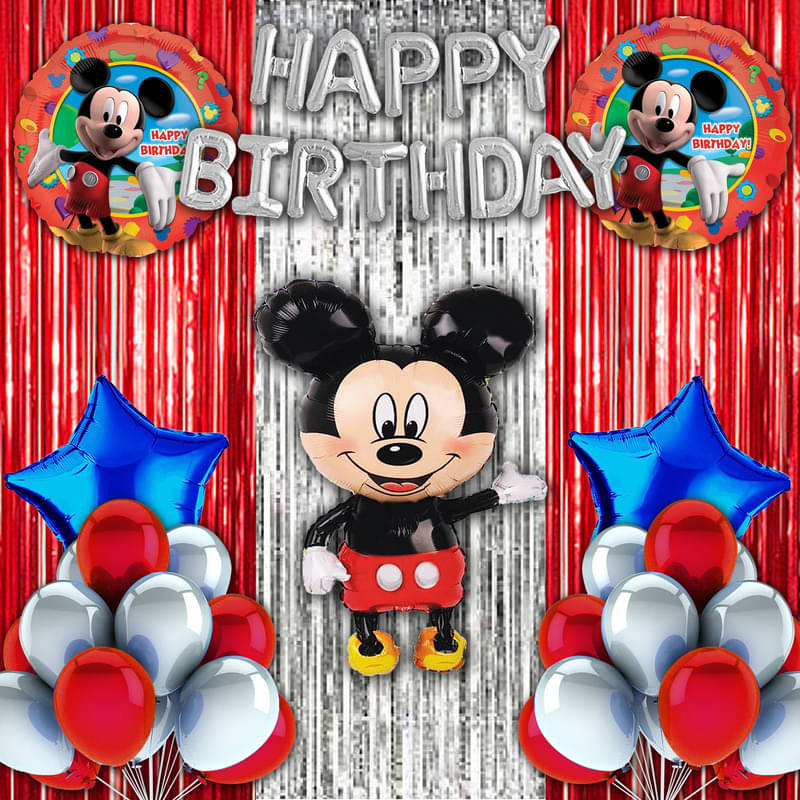     			CRAZYKART Mickey Mouse Theme  Birthday Decoration Items For Boys Party Decoration Kit Balloon Combo Pack Of 39 Pcs Red