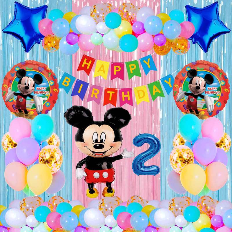 CRAZYKART Mickey Mouse Theme Second 2nd Birthday Decoration Items For Boys Party Decoration Kit Balloon Combo Pack Of 40 Pcs Red CRAZYKART Mickey Mouse Theme Second 2nd Birthday Decoration Items For Boys Party Decoration Kit Balloon Combo Pack Of 40 Pcs Red