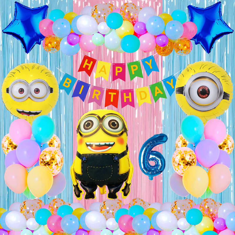 CRAZYKART Minions Theme Sixth 6th Birthday Decoration Items For Boys Party Decoration Kit Balloon Combo Pack Of 40 Pcs Yellow     			CRAZYKART Minions Theme Sixth 6th Birthday Decoration Items For Boys Party Decoration Kit Balloon Combo Pack Of 40 Pcs Yellow