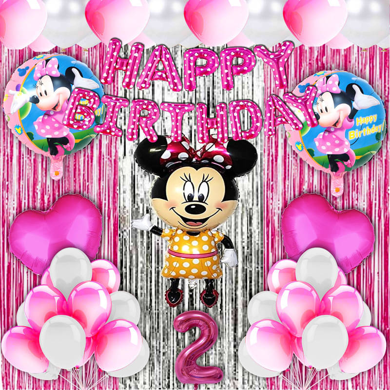 CRAZYKART Minnie Mouse Theme Second 2nd Birthday Decoration Items For Girls Party Decoration Kit Balloon Combo Pack Of 40 Pcs Pink     			CRAZYKART Minnie Mouse Theme Second 2nd Birthday Decoration Items For Girls Party Decoration Kit Balloon Combo Pack Of 40 Pcs Pink