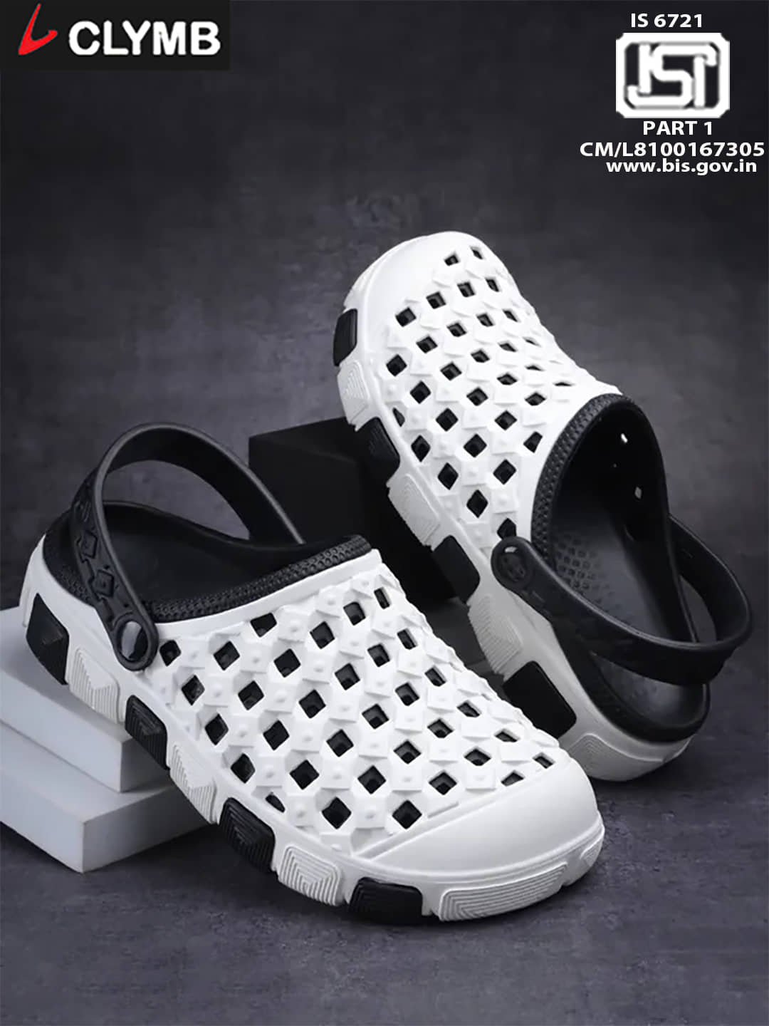 Clymb - White Men's Clogs