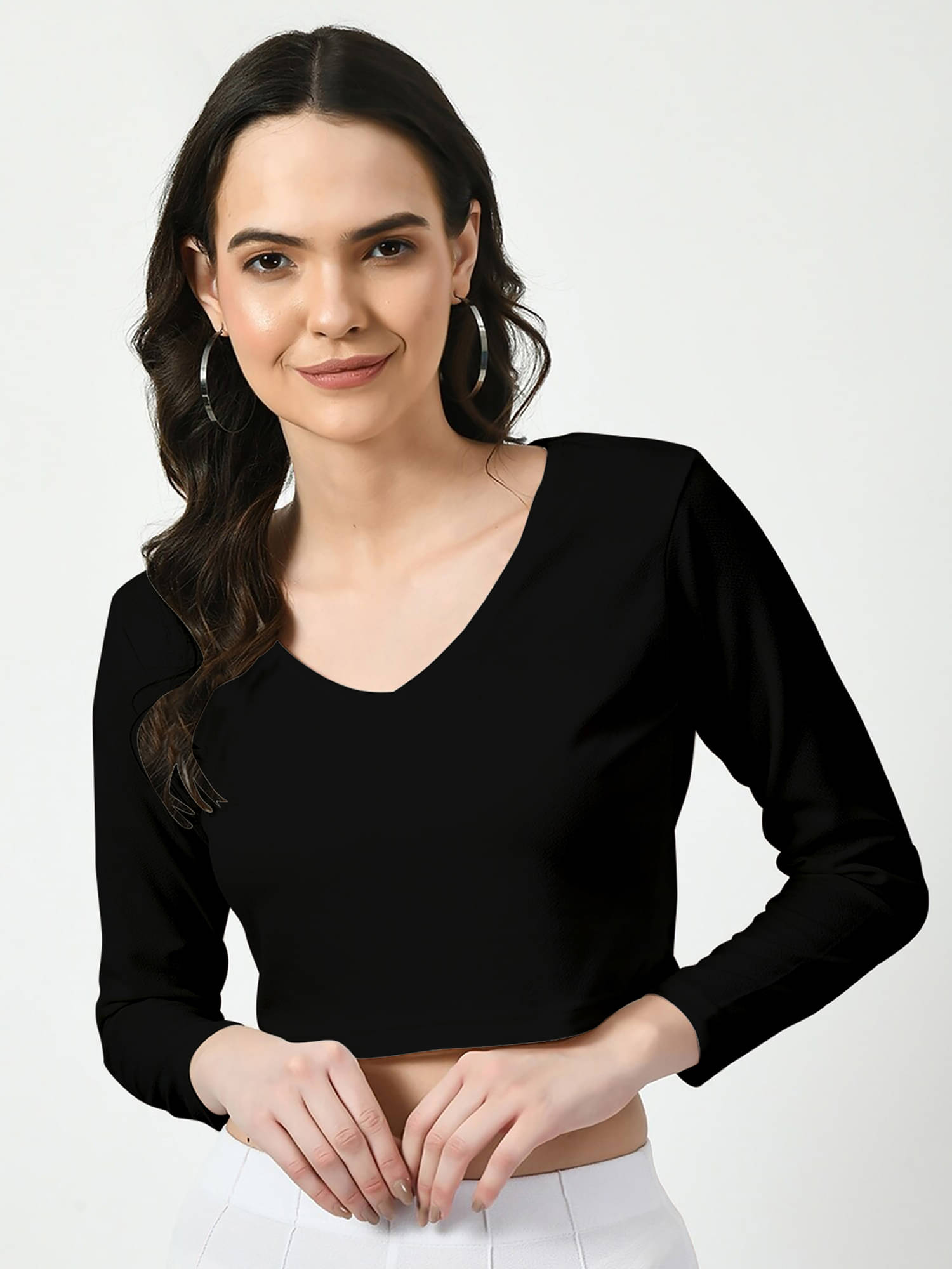     			Dream Beauty Fashion Women's Polyester Crop Top ( Black )