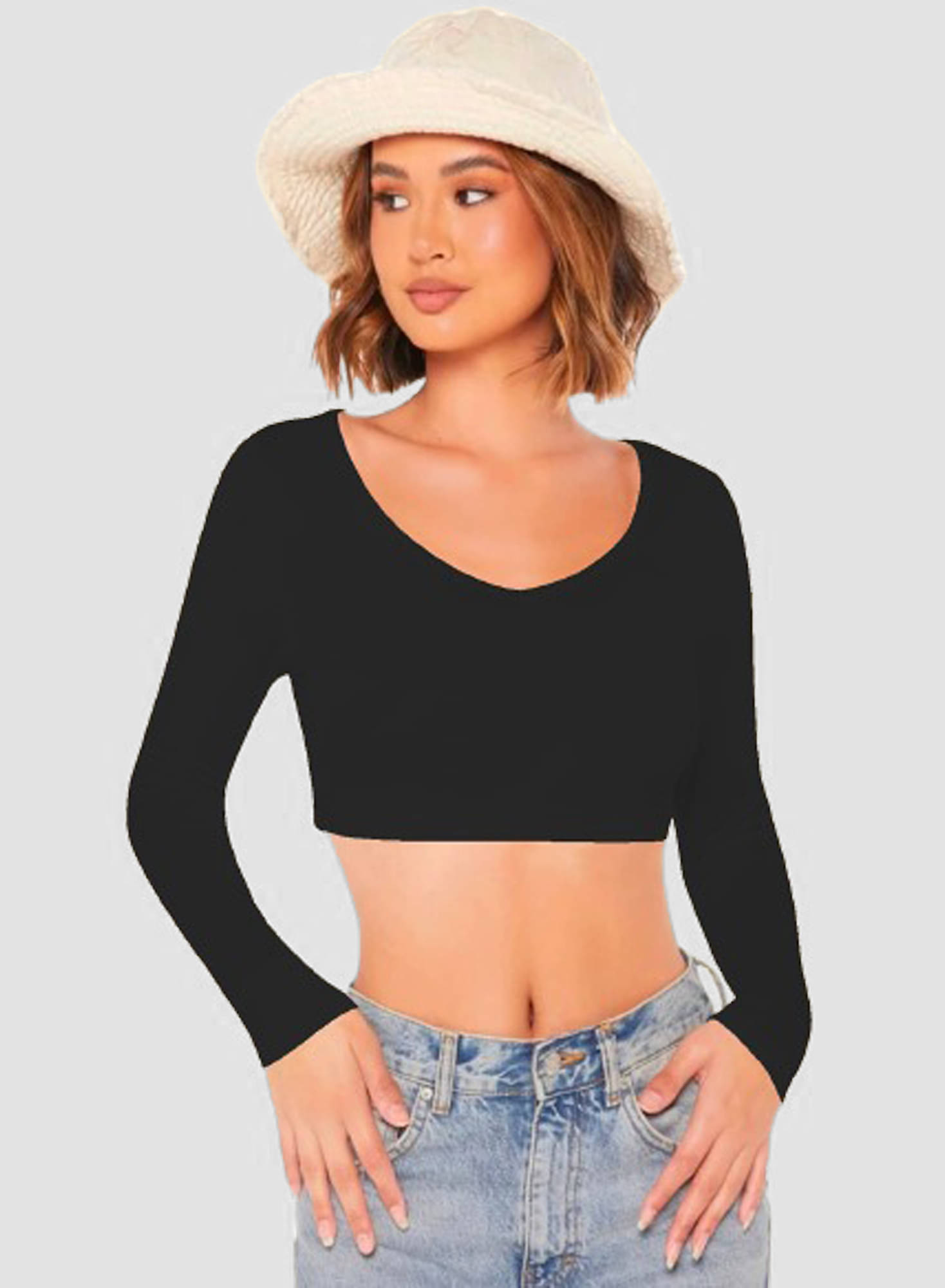     			Dream Beauty Fashion Women's Polyester Crop Top ( Black )