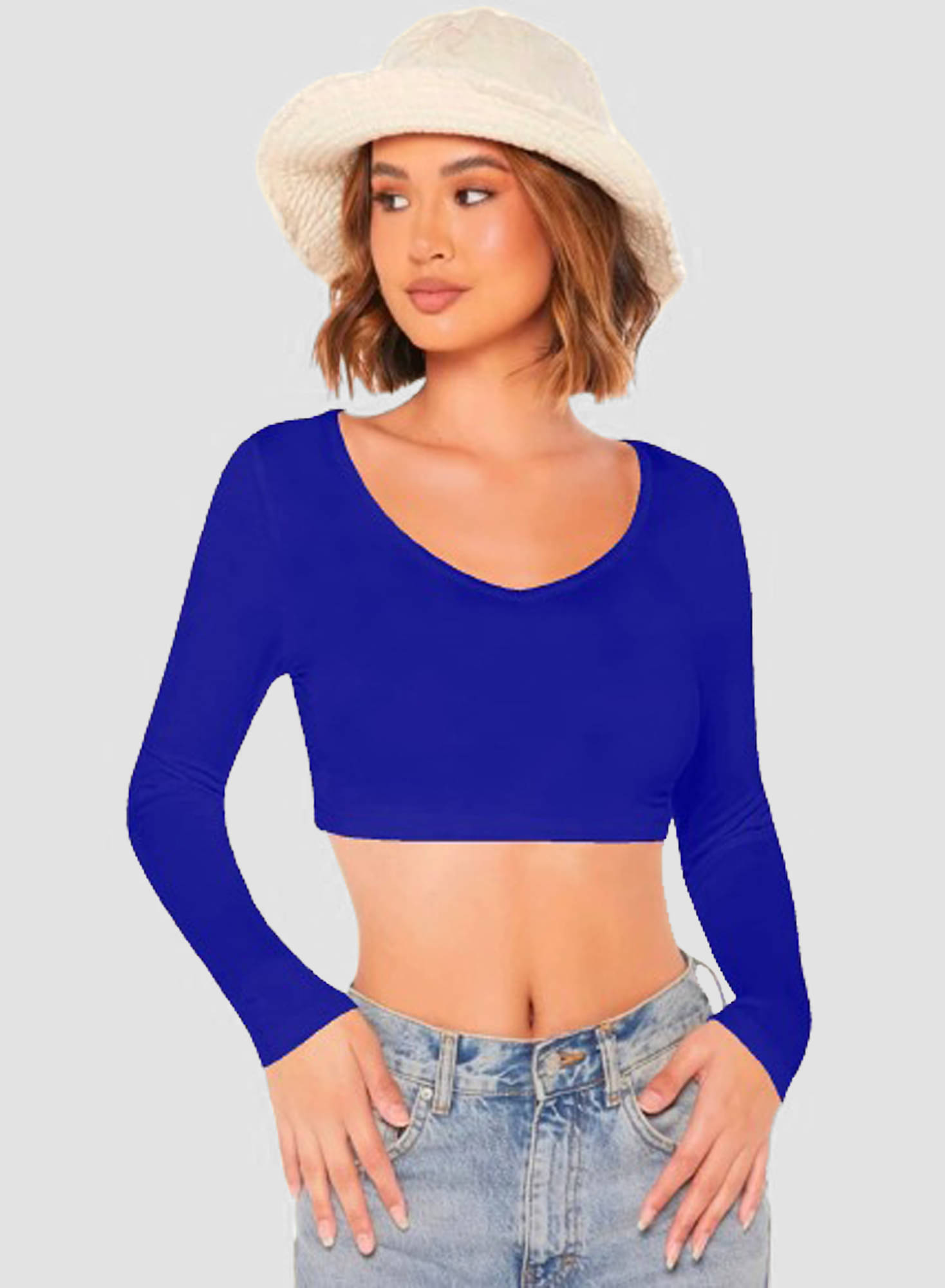     			Dream Beauty Fashion Women's Polyester Crop Top ( Blue )