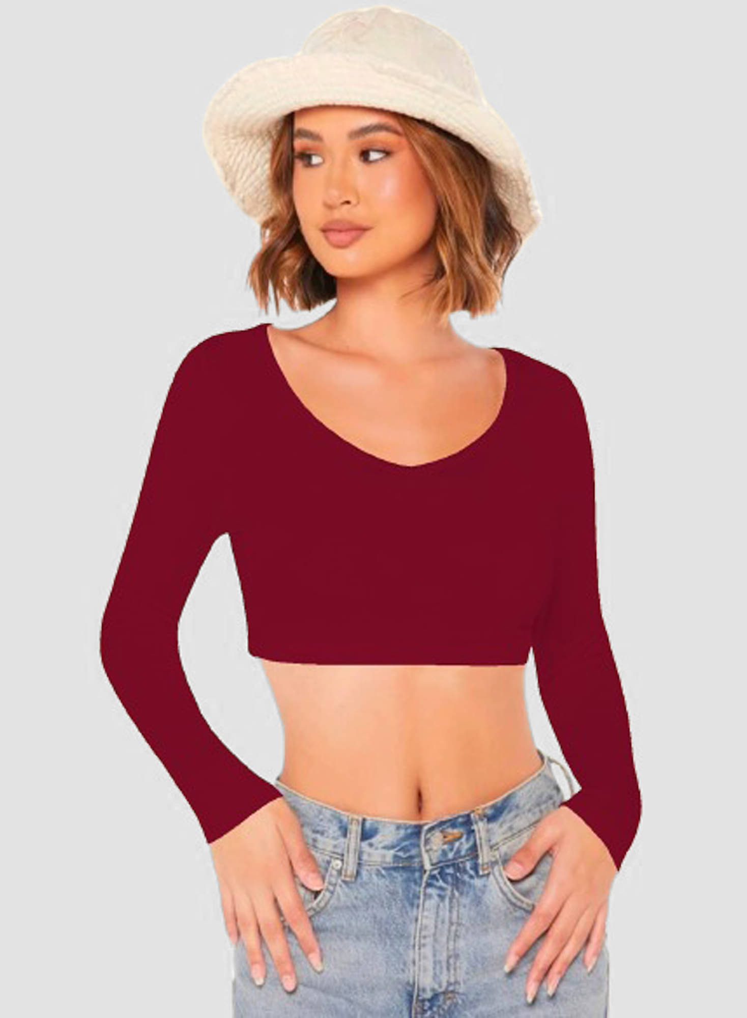     			Dream Beauty Fashion Women's Polyester Crop Top ( Maroon )