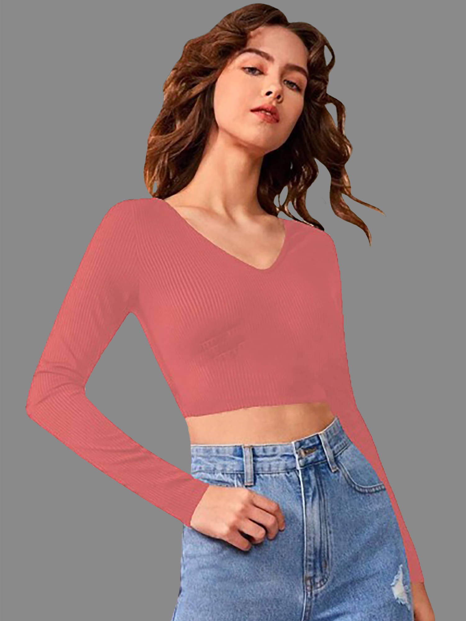     			Dream Beauty Fashion Women's Polyester Crop Top ( Peach )