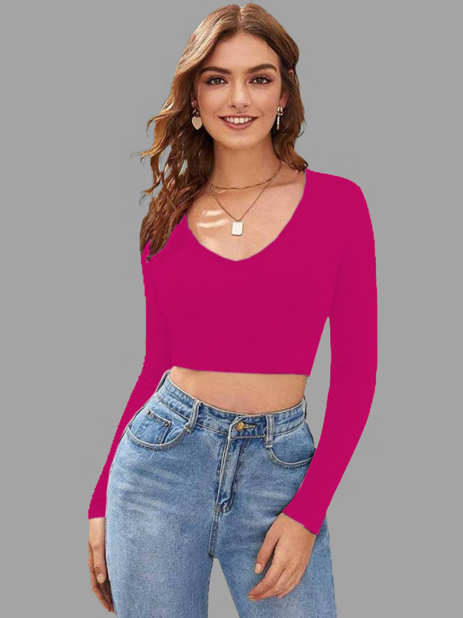     			Dream Beauty Fashion Women's Polyester Crop Top ( Pink )