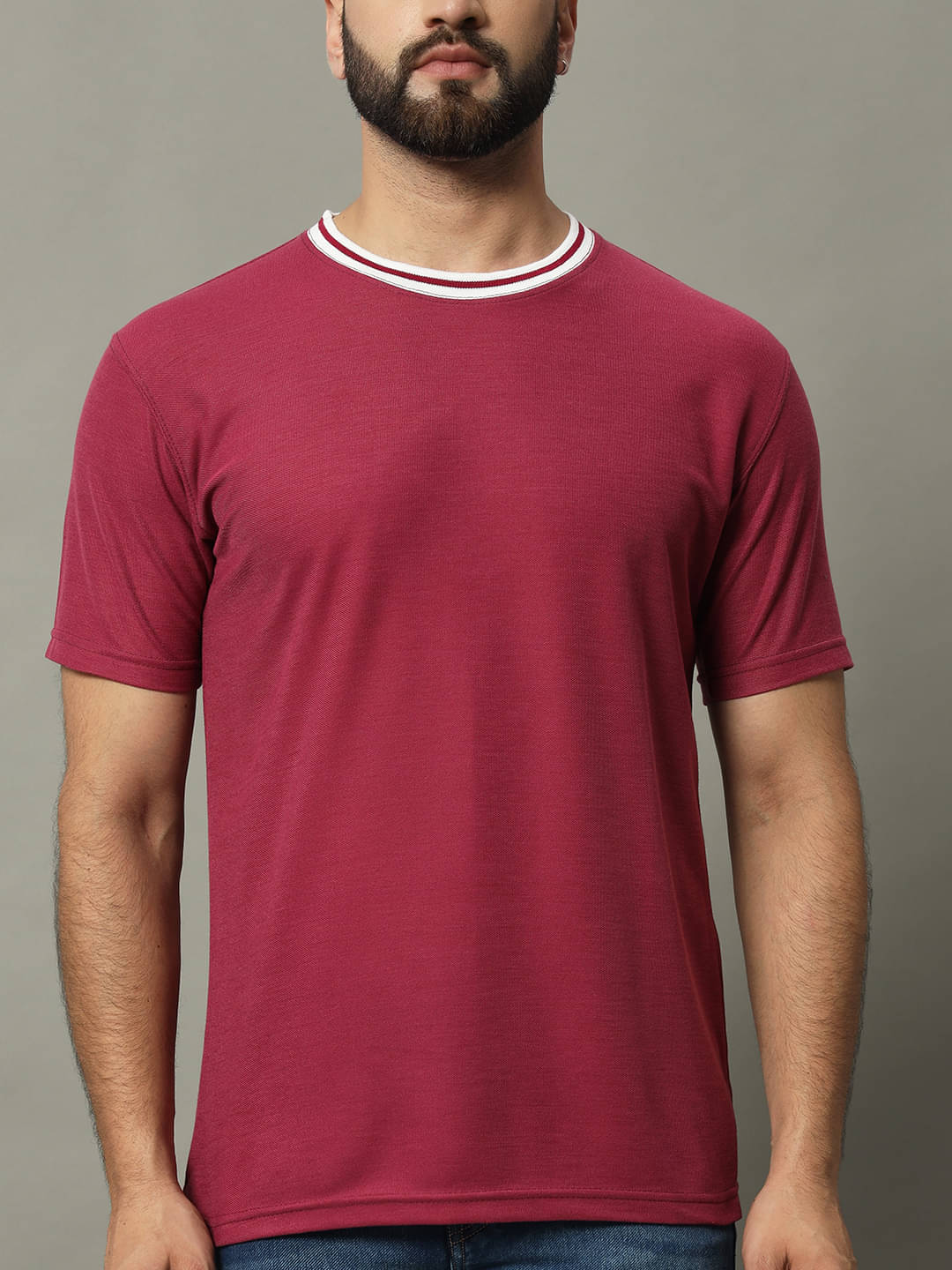     			GET GOLF Cotton Blend Regular Fit Solid Half Sleeves Men's Round T-Shirt - Pink ( Pack of 1 )