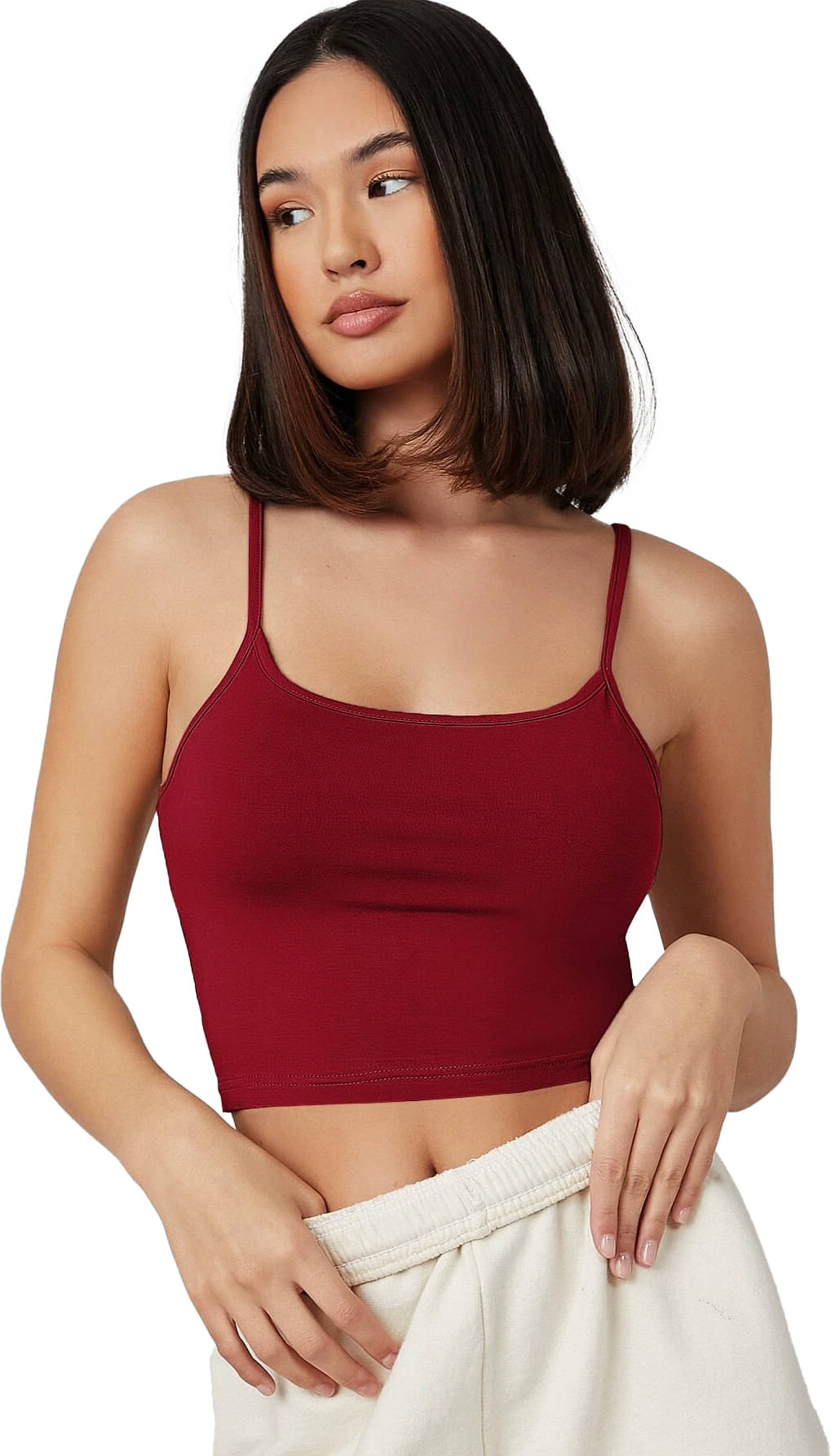 Istyle Can Women's Cotton Blend Crop Top ( Maroon ) Istyle Can Women's Cotton Blend Crop Top ( Maroon )