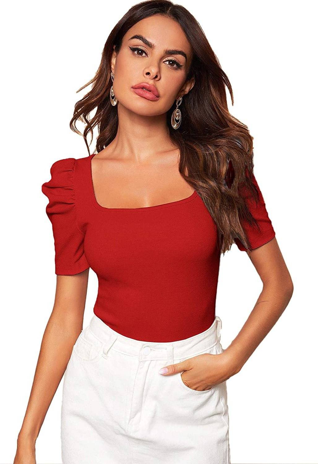     			Istyle Can Women's Polyester Regular Top ( Red )