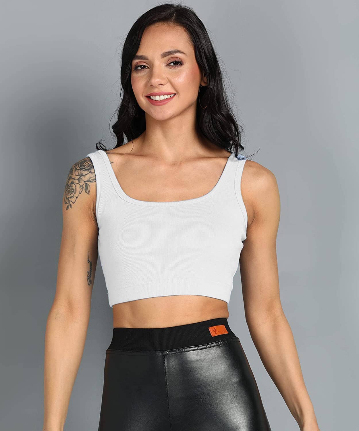 Istyle Can Women's Hosiery Crop Top ( White )