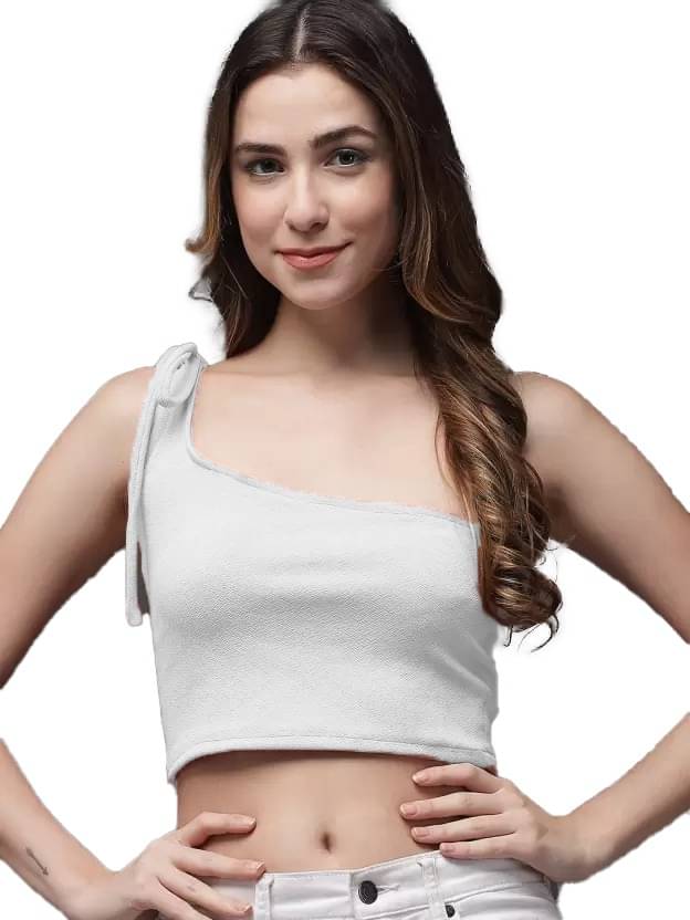     			Istyle Can Women's Lycra Crop Top ( White )