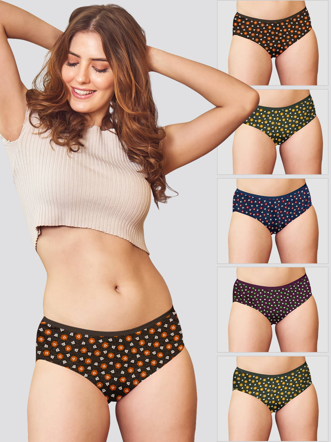 Kalyani Pack of 6 Cotton Hipster For Women ( Multicolor3 ) Kalyani Pack of 6 Cotton Hipster For Women ( Multicolor3 )