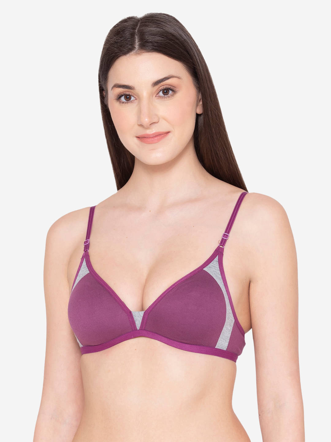     			Paris Beauty Pack of 1 Cotton Blend Non Padded T-Shirt Bra For Women ( Purple )