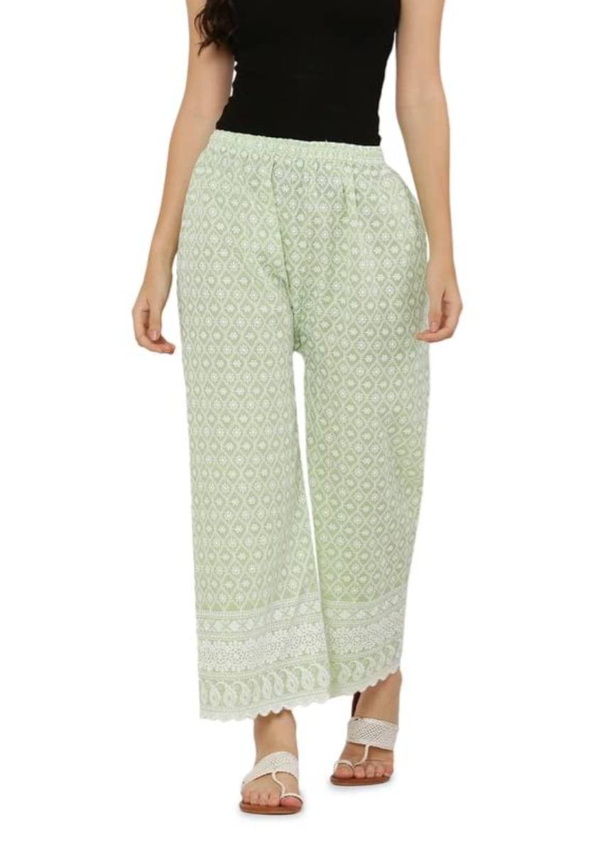     			Riza Collections Pack of 1 Cotton Straight Women's Palazzos ( Mint Green )