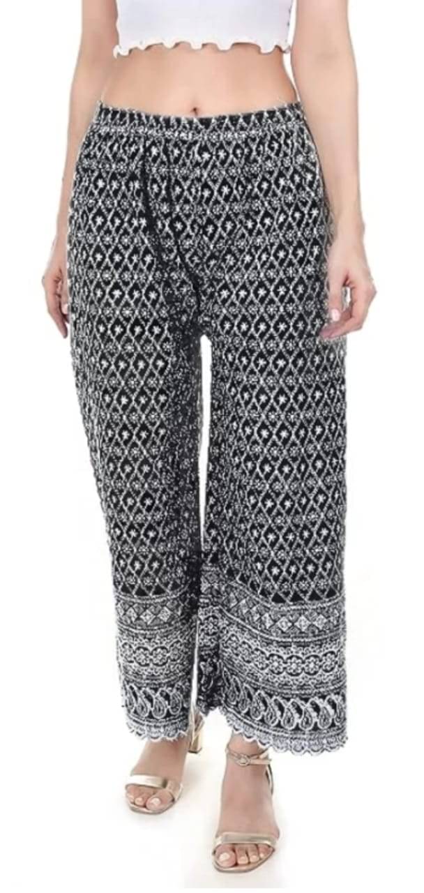 Riza Collections Pack of 1 Cotton Straight Women's Palazzos ( Black )     			Riza Collections Pack of 1 Cotton Straight Women's Palazzos ( Black )