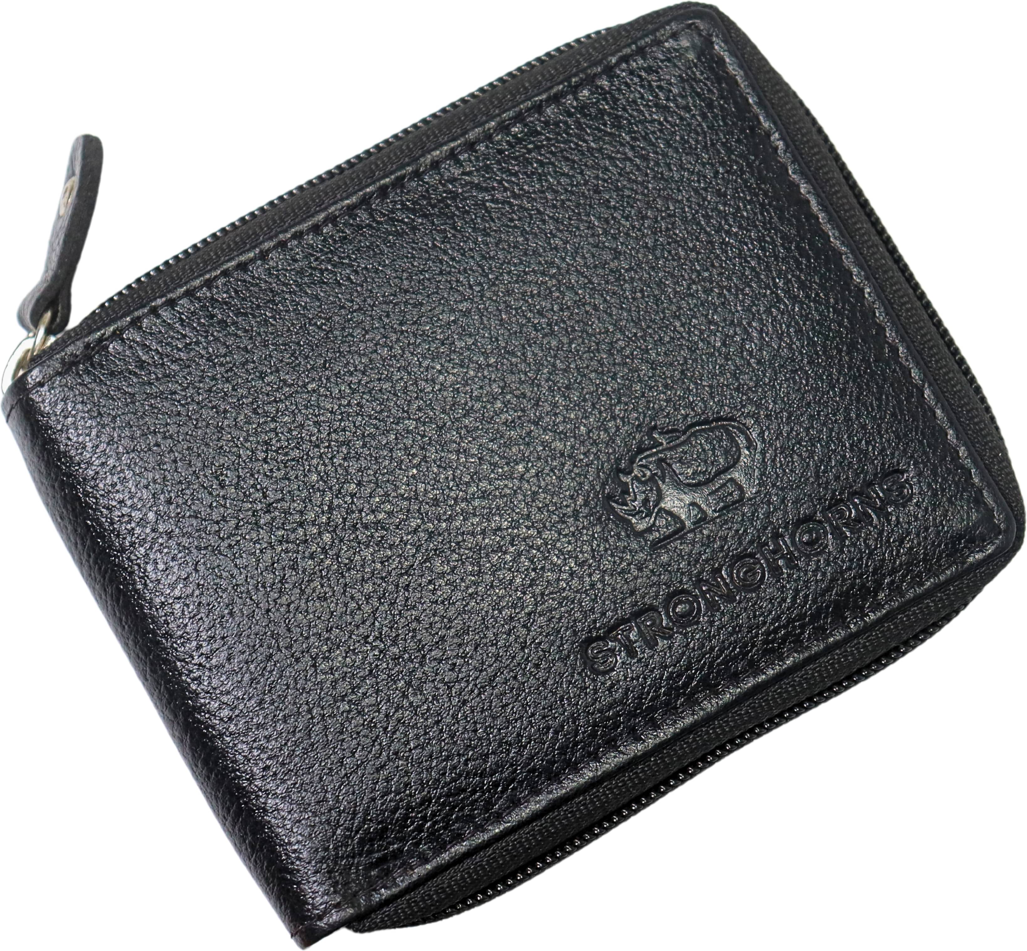 STRONG HORNS 100% Leather Solid Men's Regular Wallet With 6 Slots For Card ( Black , Pack of 1 )     			STRONG HORNS 100% Leather Solid Men's Regular Wallet With 6 Slots For Card ( Black , Pack of 1 )