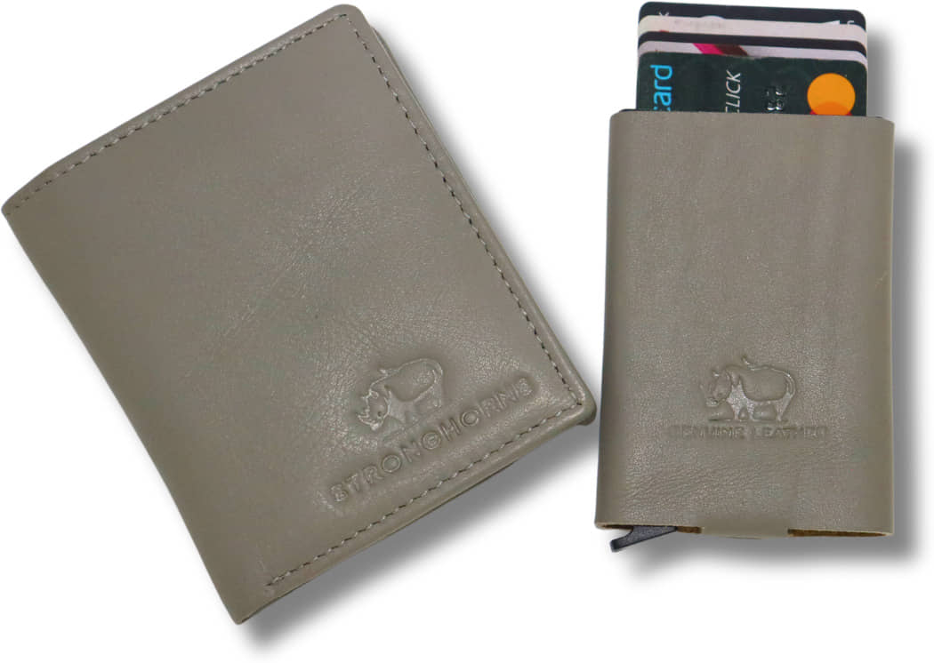 STRONG HORNS 100% Leather Solid Men's Regular Wallet With 10 Slots For Card ( Gray , Pack of 1 ) - Handbags | Buy online on ZillyBuy