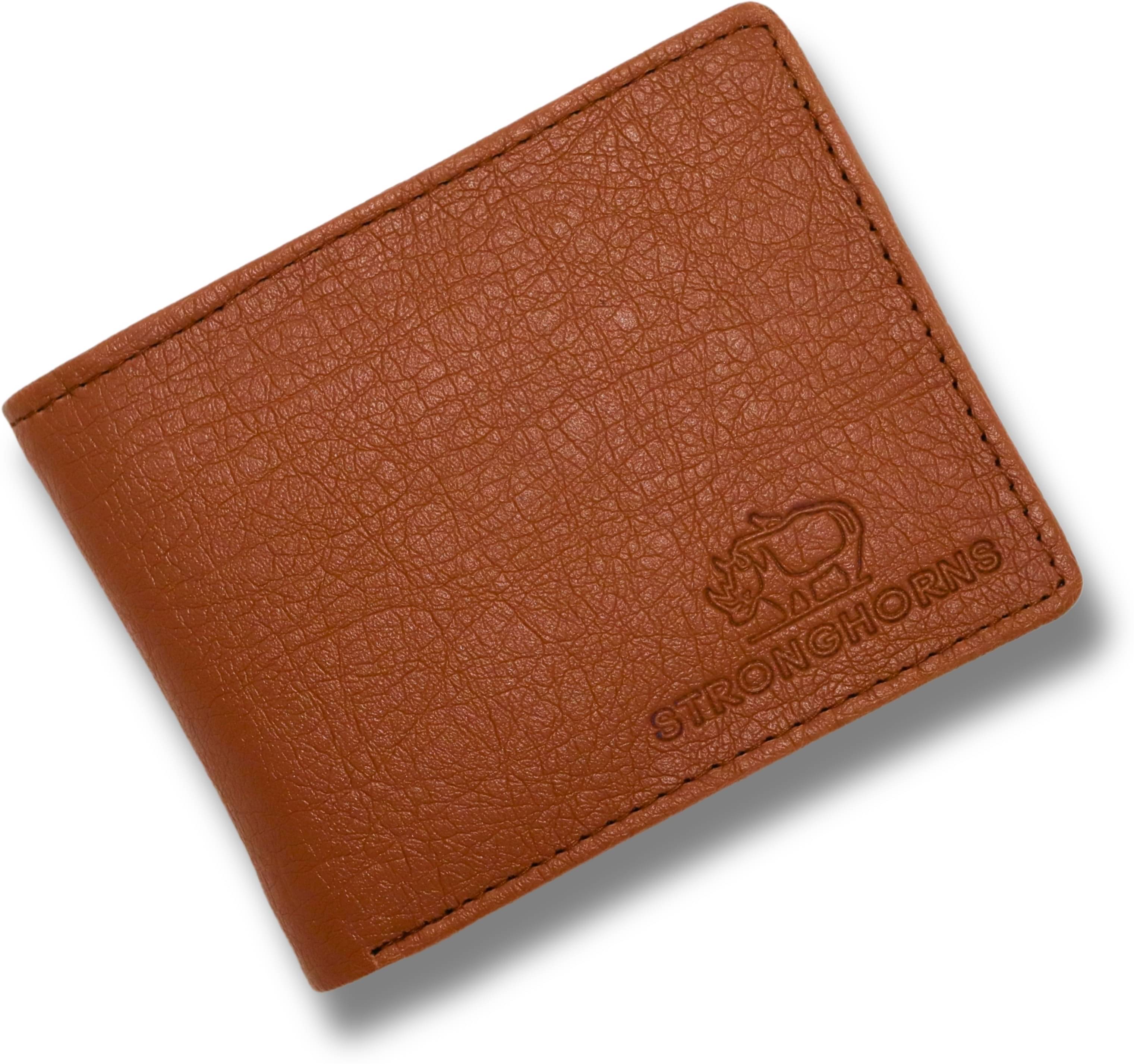     			STRONG HORNS PU Self Design Men's Regular Wallet With More Than 10 Slots For Card ( Brown , Pack of 1 )