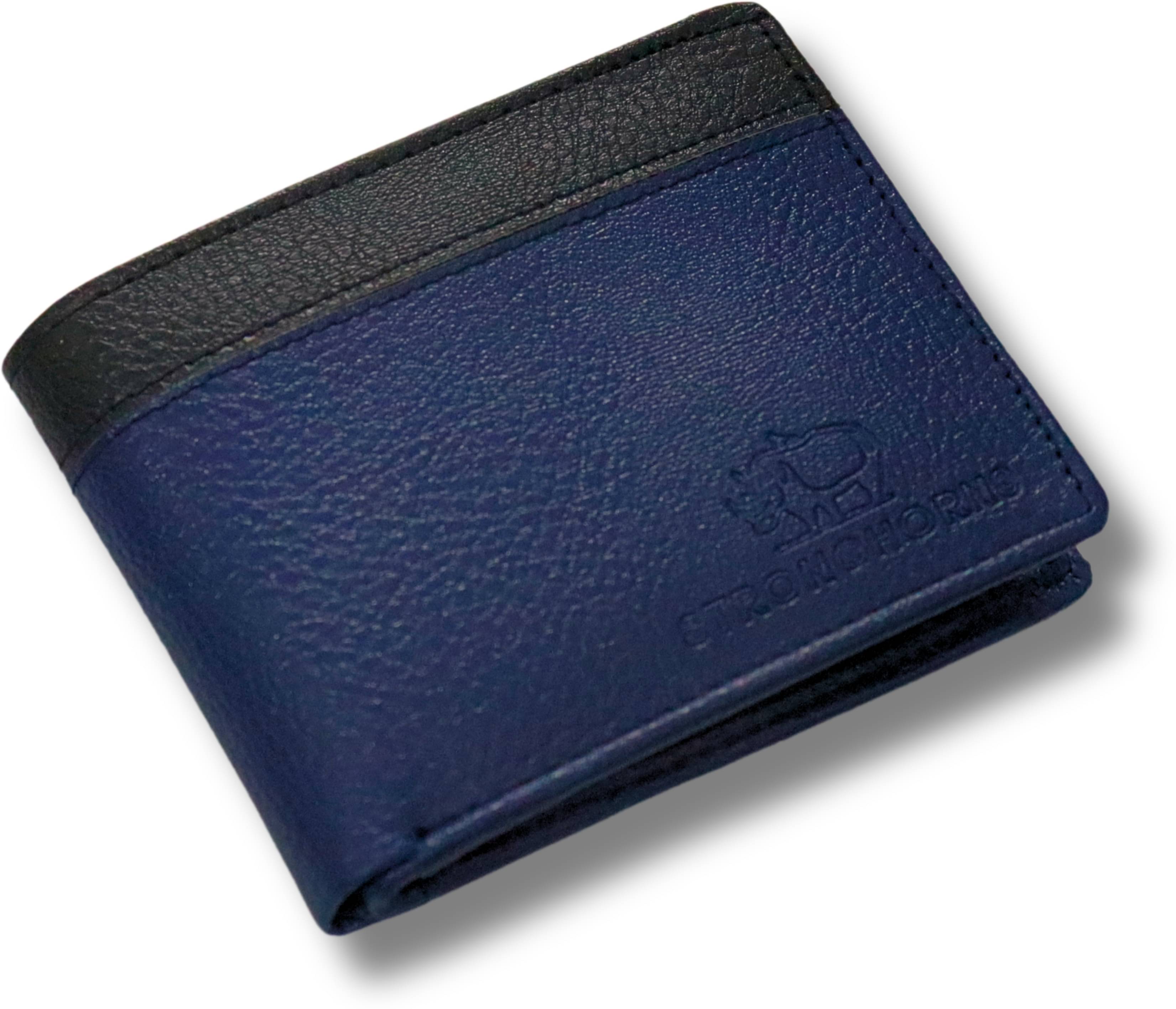     			STRONG HORNS PU Striped Men's Regular Wallet With 7 Slots For Card ( Blue , Pack of 1 )
