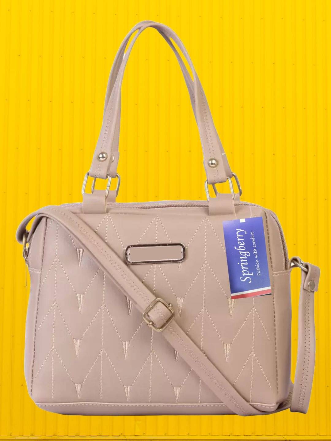     			Springberry Tote Bag PU Set of 1 ( Beige )