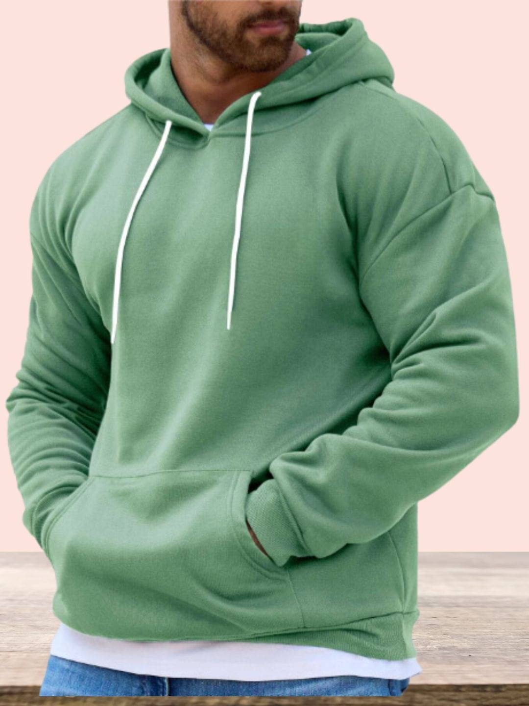     			TAZO Cotton Blend Hooded Men's Sweatshirt - Green ( Pack of 1 )