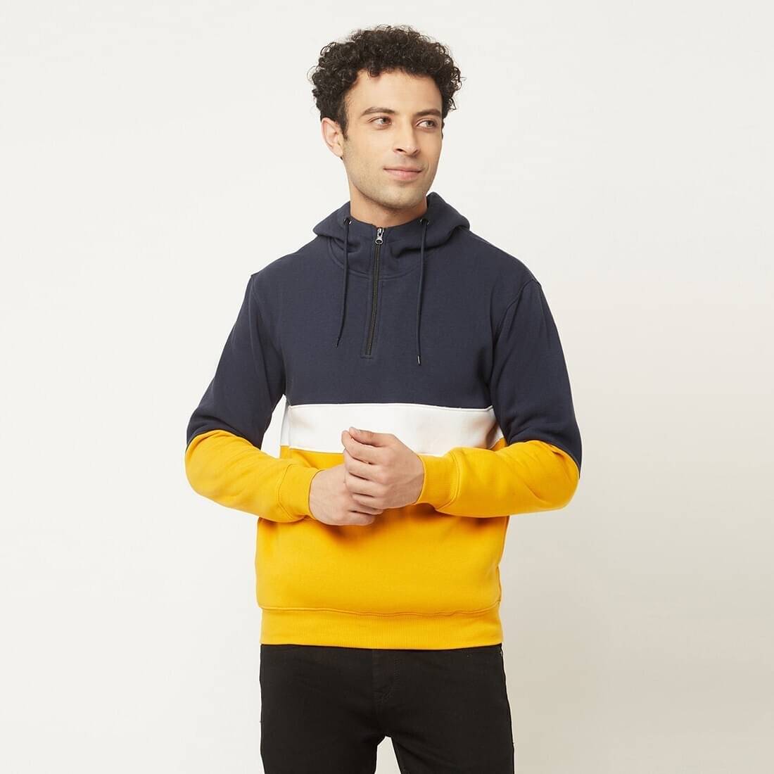    			TAZO Fleece Hooded Men's Sweatshirt - Dark Blue ( Pack of 1 )
