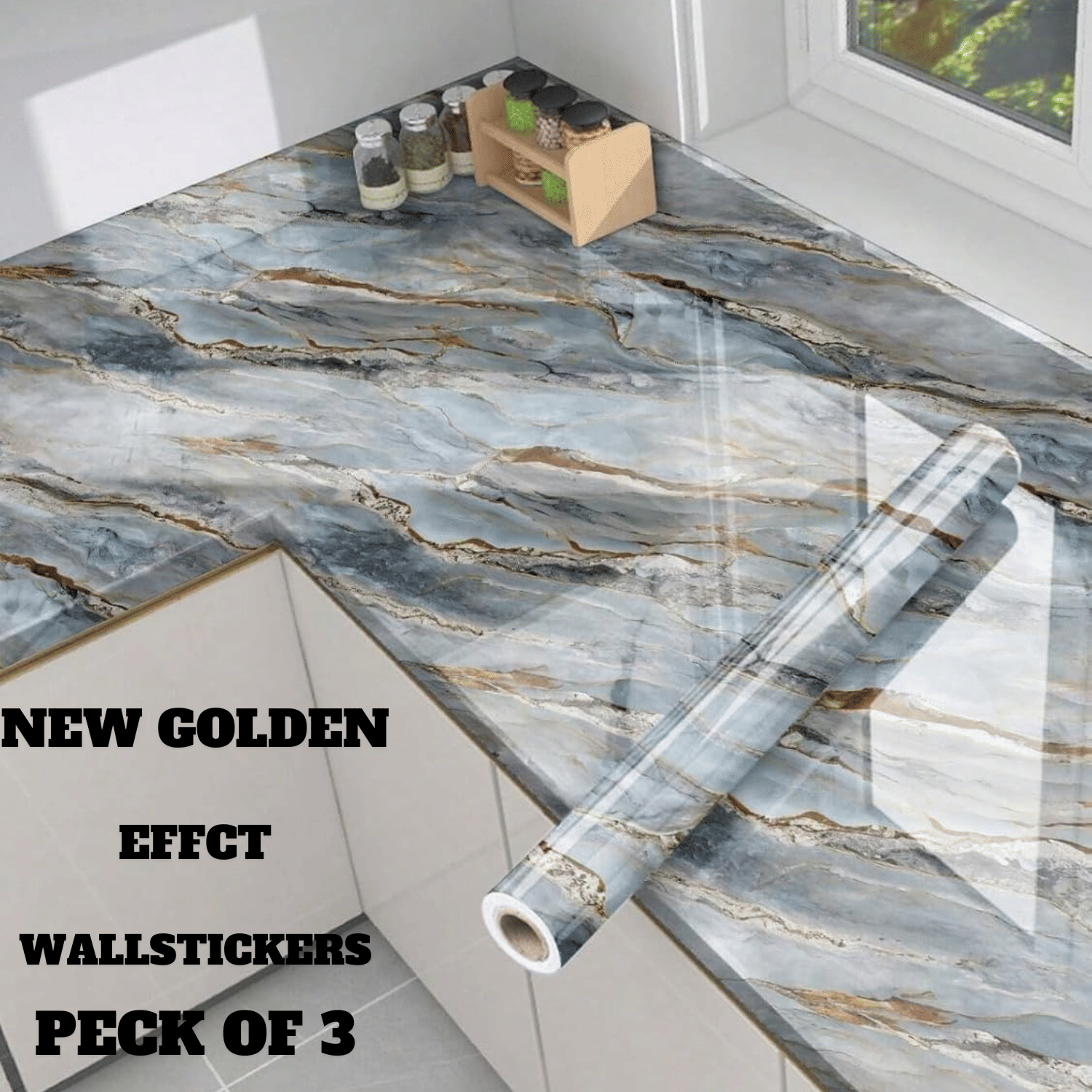swipe n see Abstract Wallpaper ( 60 x 200 ) cm ( Pack of 3 )