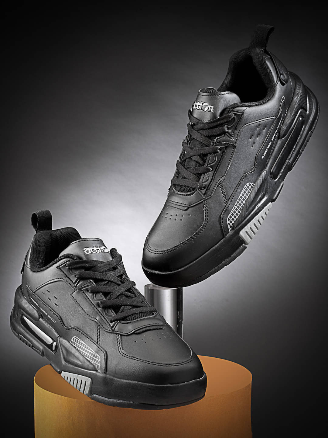     			Action Black Men's Sneakers
