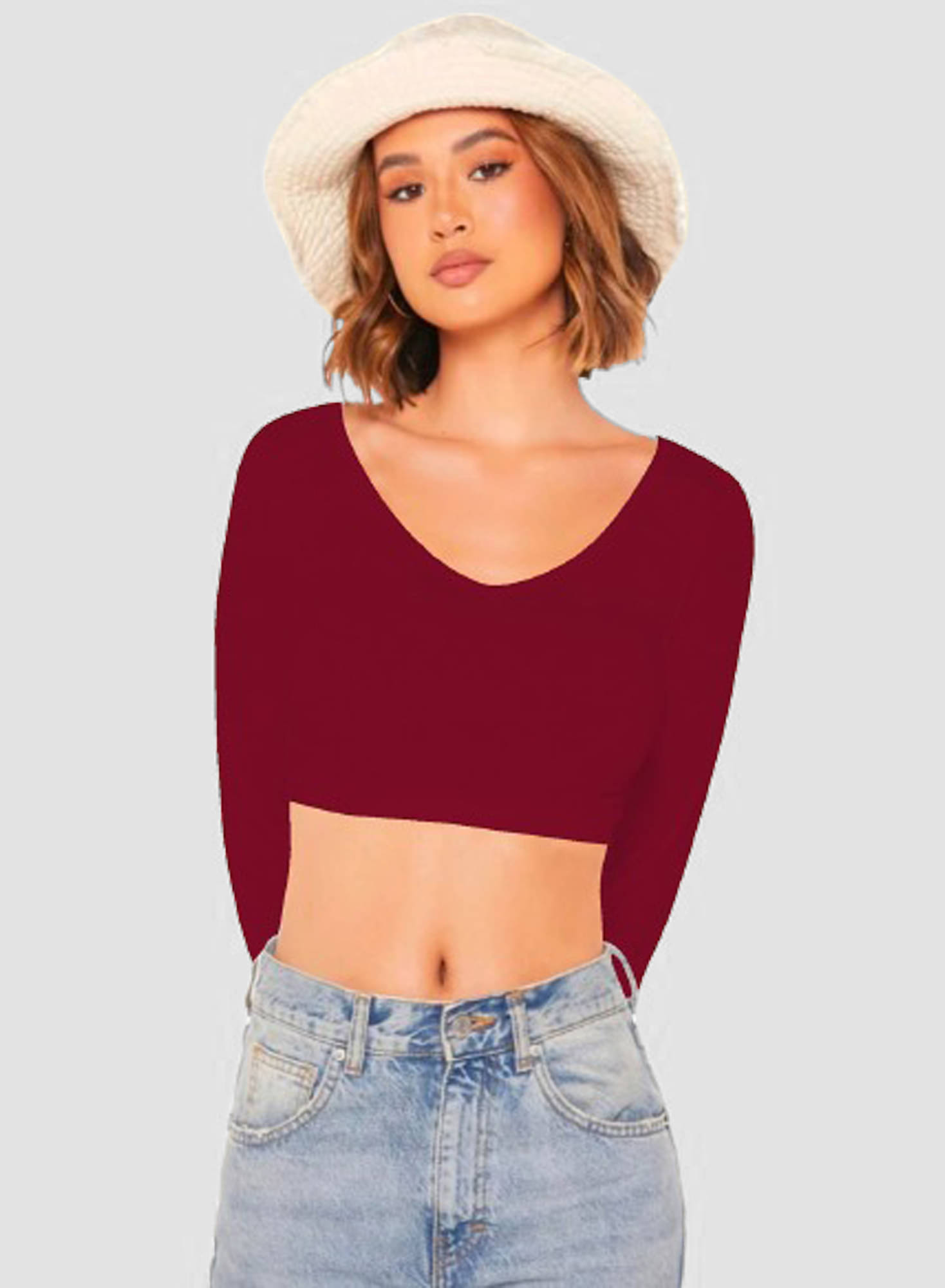     			Dream Beauty Fashion Women's Polyester Crop Top ( Maroon )