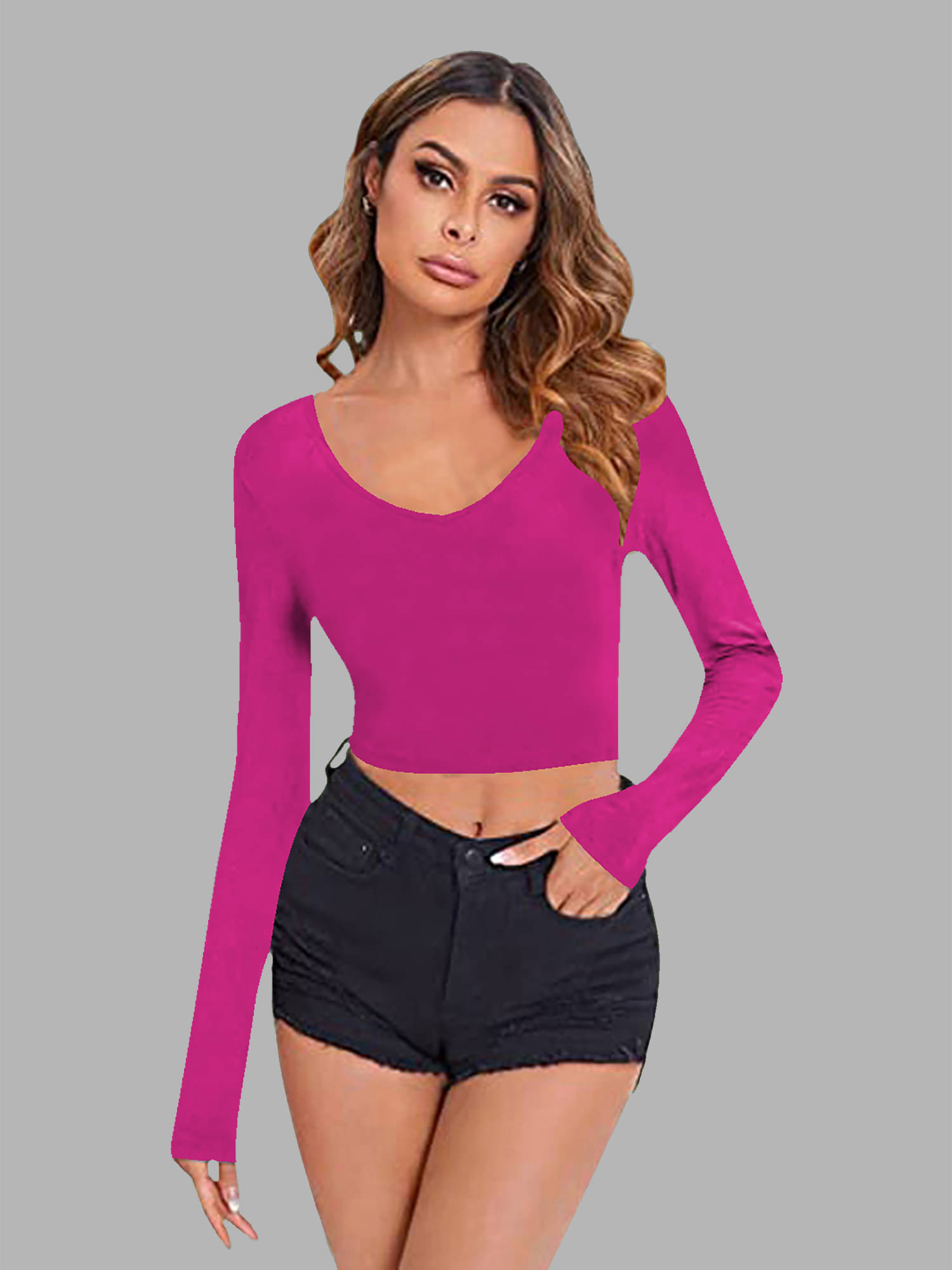     			Dream Beauty Fashion Women's Polyester Crop Top ( Pink )