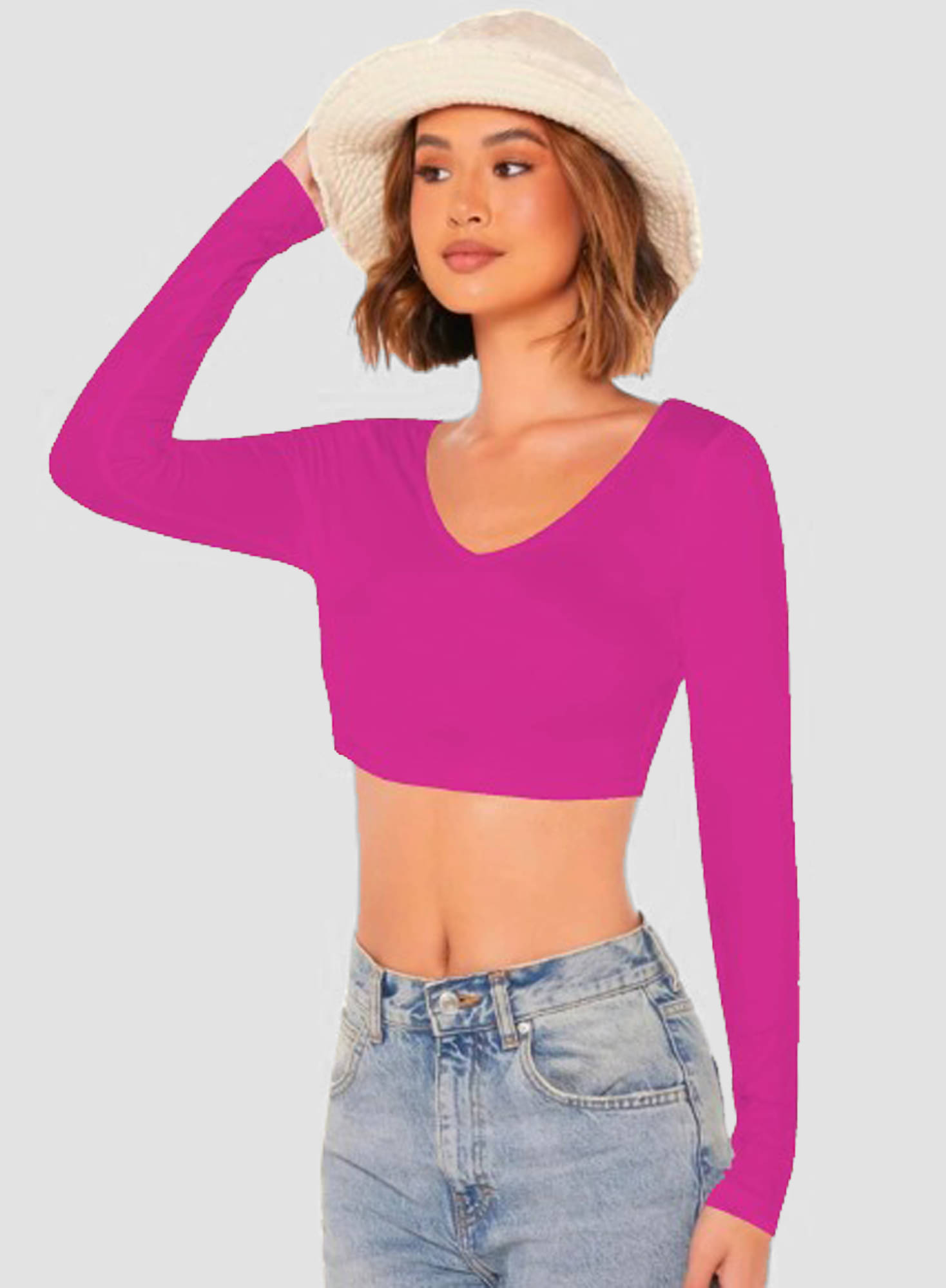     			Dream Beauty Fashion Women's Polyester Crop Top ( Pink )