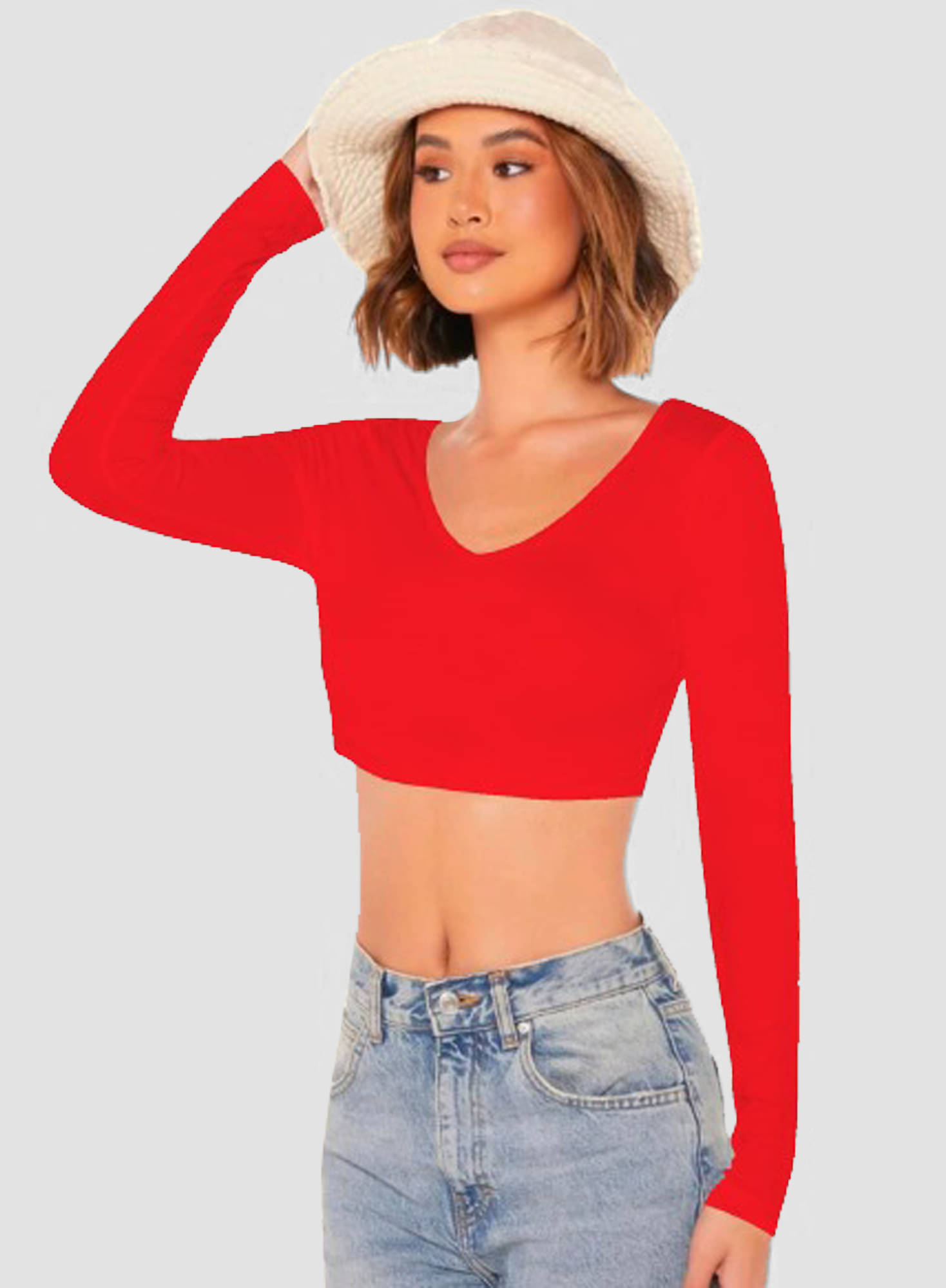     			Dream Beauty Fashion Women's Polyester Crop Top ( Red )