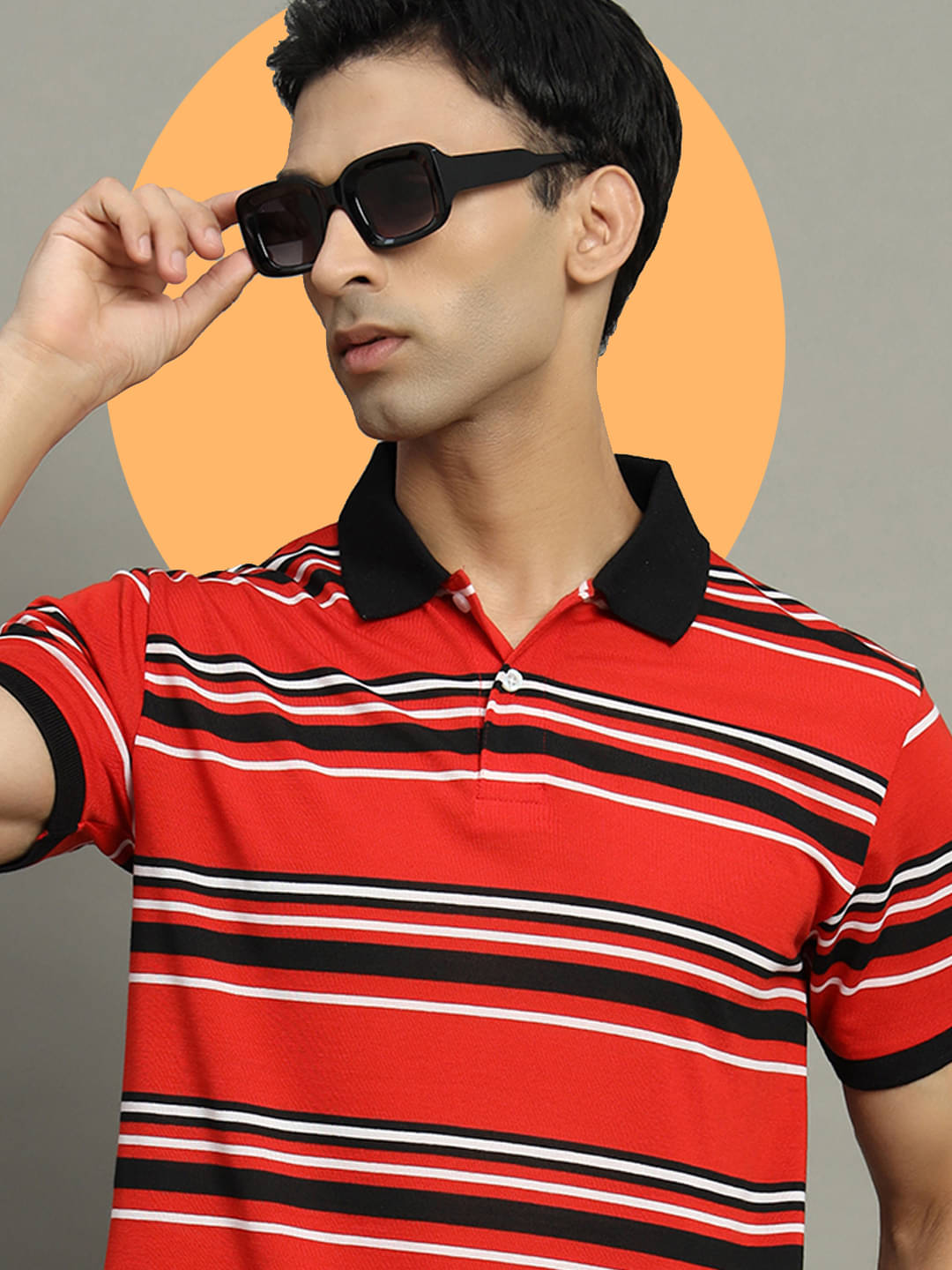 GET GOLF Pack of 1 Cotton Blend Regular Fit Striped Half Sleeves Men's Polo T Shirt ( Red ) GET GOLF Pack of 1 Cotton Blend Regular Fit Striped Half Sleeves Men's Polo T Shirt ( Red )