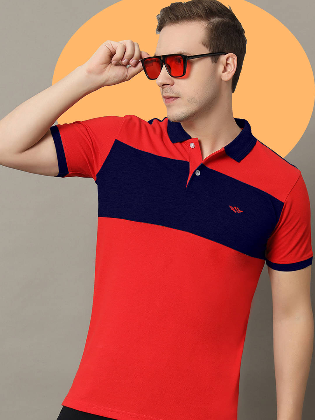 GET GOLF Pack of 1 Cotton Blend Regular Fit Colorblock Half Sleeves Men's Polo T Shirt ( Red ) GET GOLF Pack of 1 Cotton Blend Regular Fit Colorblock Half Sleeves Men's Polo T Shirt ( Red )