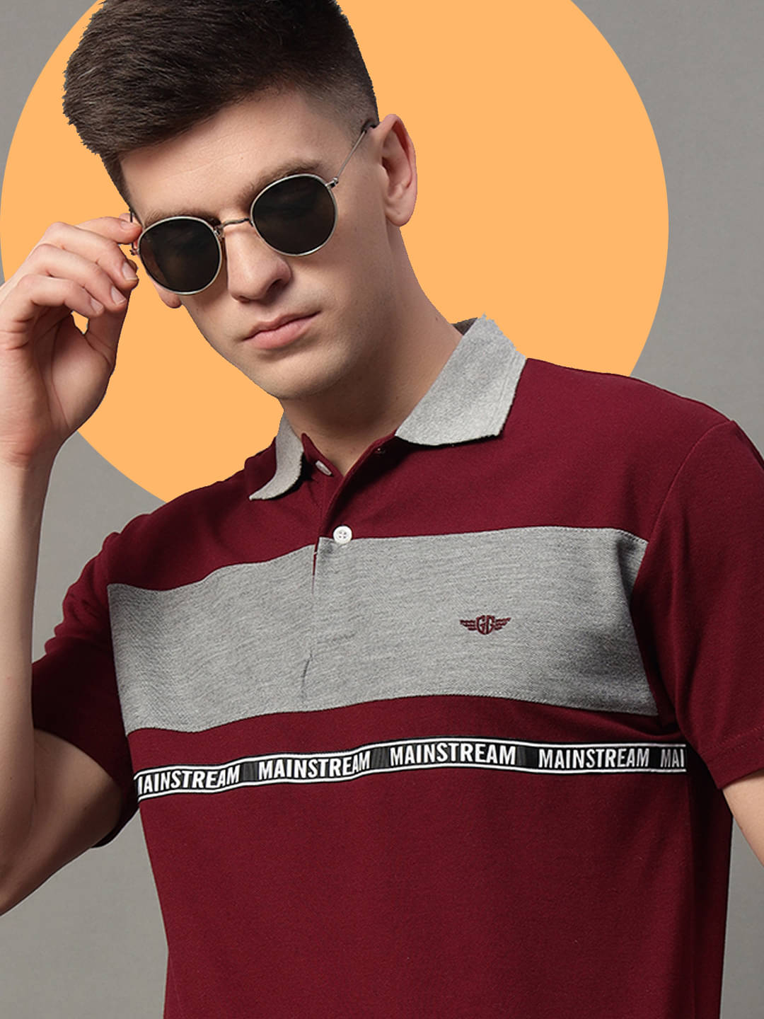 GET GOLF Pack of 1 Cotton Blend Regular Fit Colorblock Half Sleeves Men's Polo T Shirt ( Maroon ) GET GOLF Pack of 1 Cotton Blend Regular Fit Colorblock Half Sleeves Men's Polo T Shirt ( Maroon )