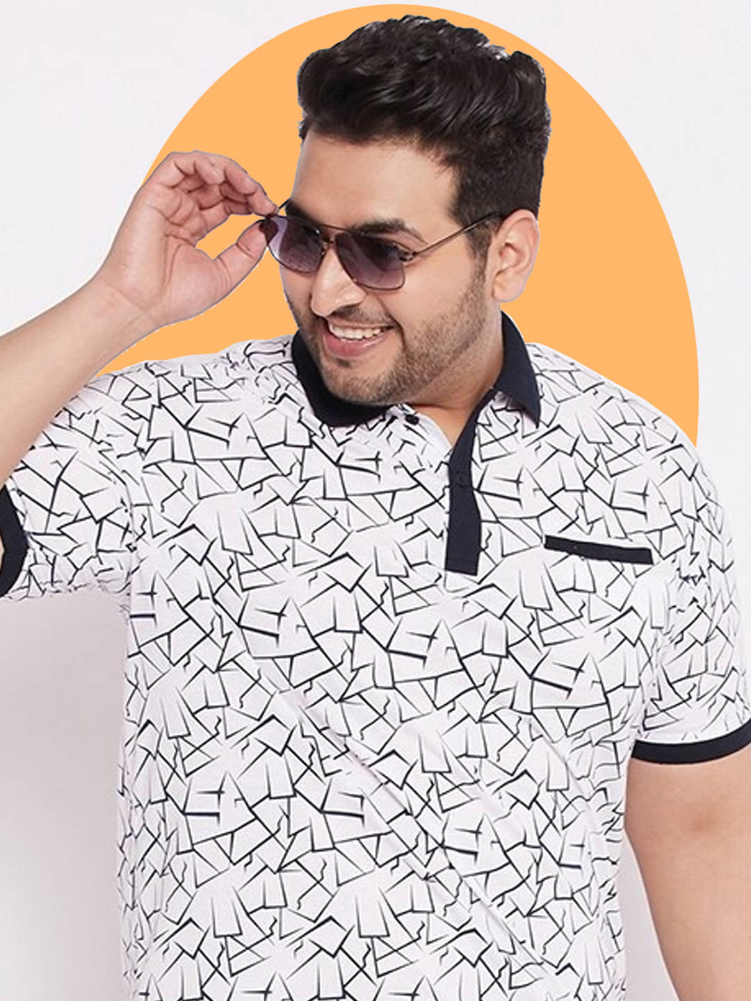     			GET GOLF Pack of 1 Cotton Blend Regular Fit Printed Half Sleeves Men's Polo T Shirt ( White )