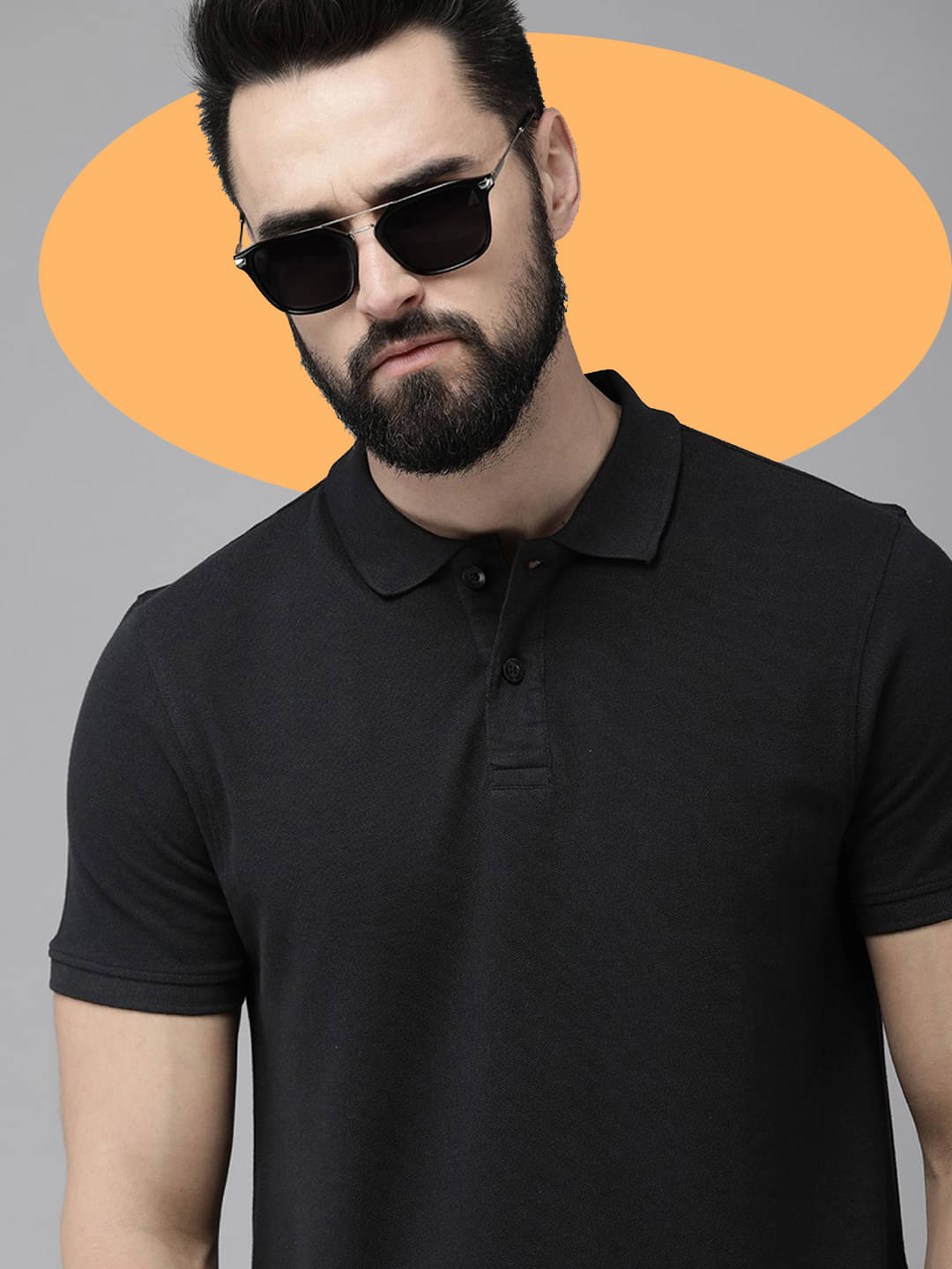     			GET GOLF Pack of 1 Cotton Blend Regular Fit Solid Half Sleeves Men's Polo T Shirt ( Black )