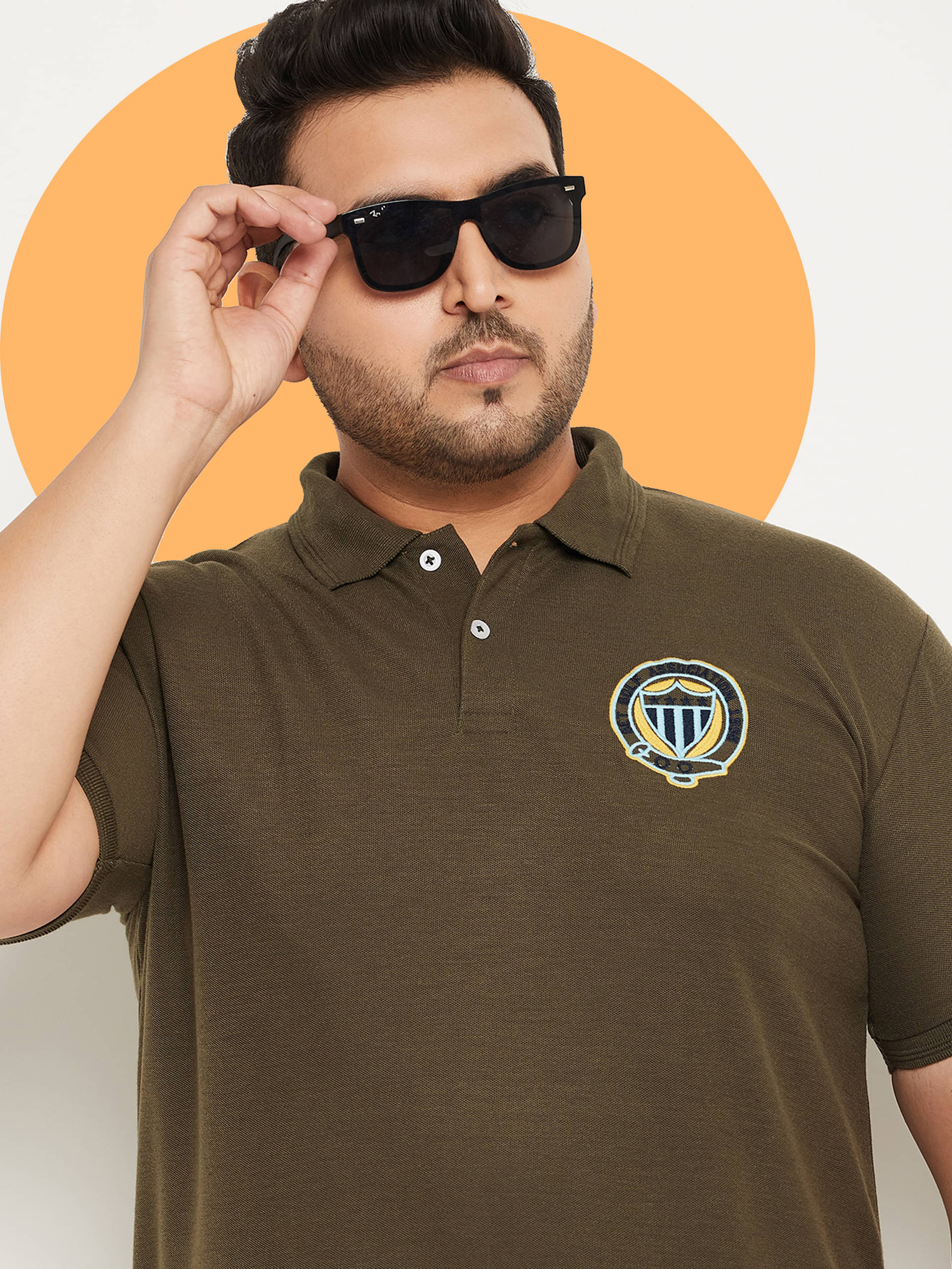     			GET GOLF Pack of 1 Cotton Blend Regular Fit Solid Half Sleeves Men's Polo T Shirt ( Olive )