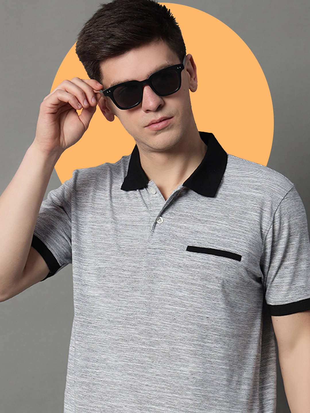     			GET GOLF Pack of 1 Cotton Blend Regular Fit Solid Half Sleeves Men's Polo T Shirt ( Grey )