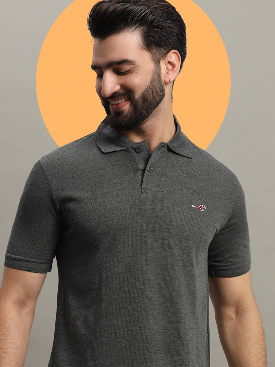     			GET GOLF Pack of 1 Cotton Blend Regular Fit Solid Half Sleeves Men's Polo T Shirt ( Grey )