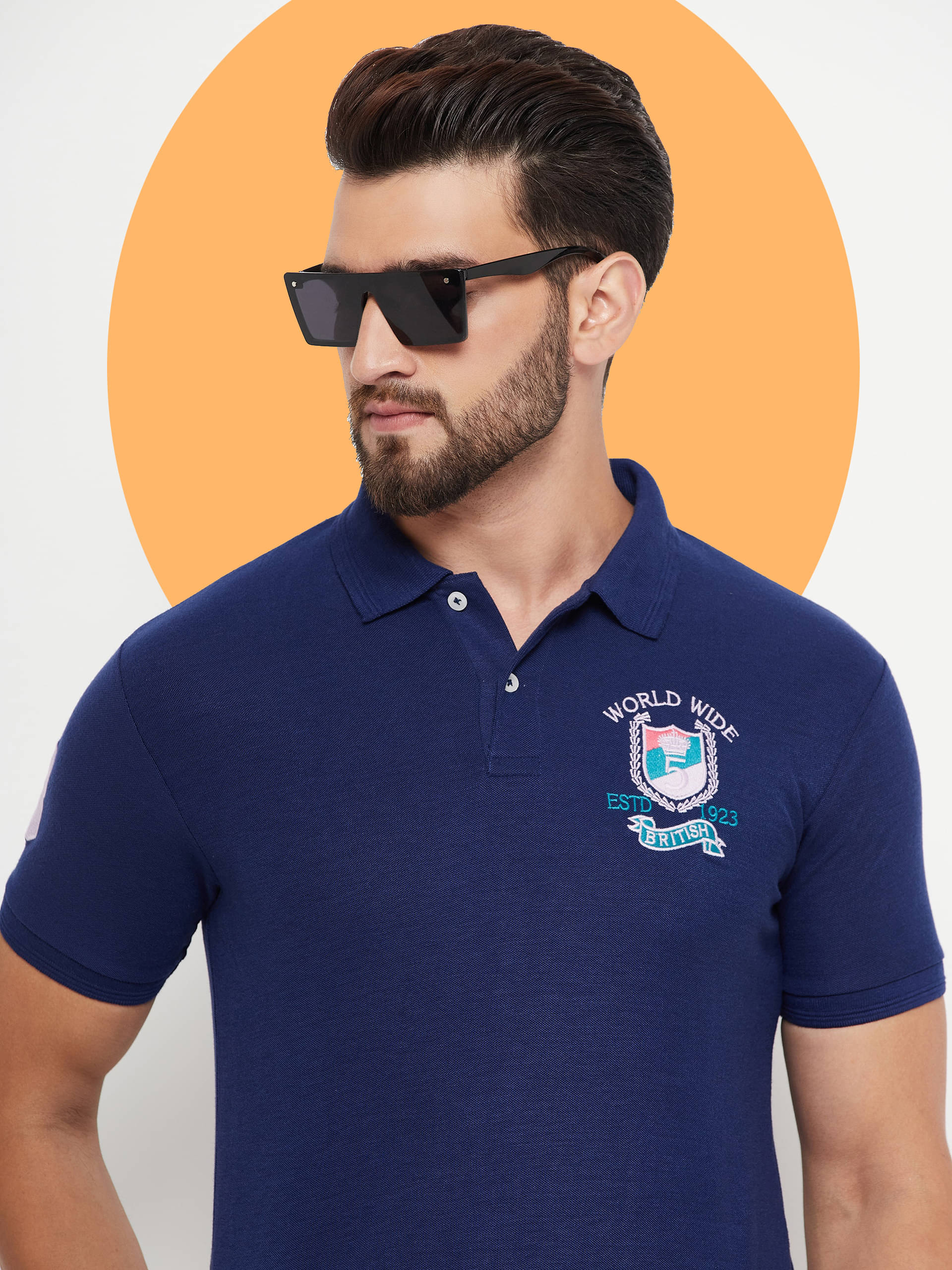 GET GOLF Pack of 1 Cotton Blend Regular Fit Printed Half Sleeves Men's Polo T Shirt ( Navy ) GET GOLF Pack of 1 Cotton Blend Regular Fit Printed Half Sleeves Men's Polo T Shirt ( Navy )