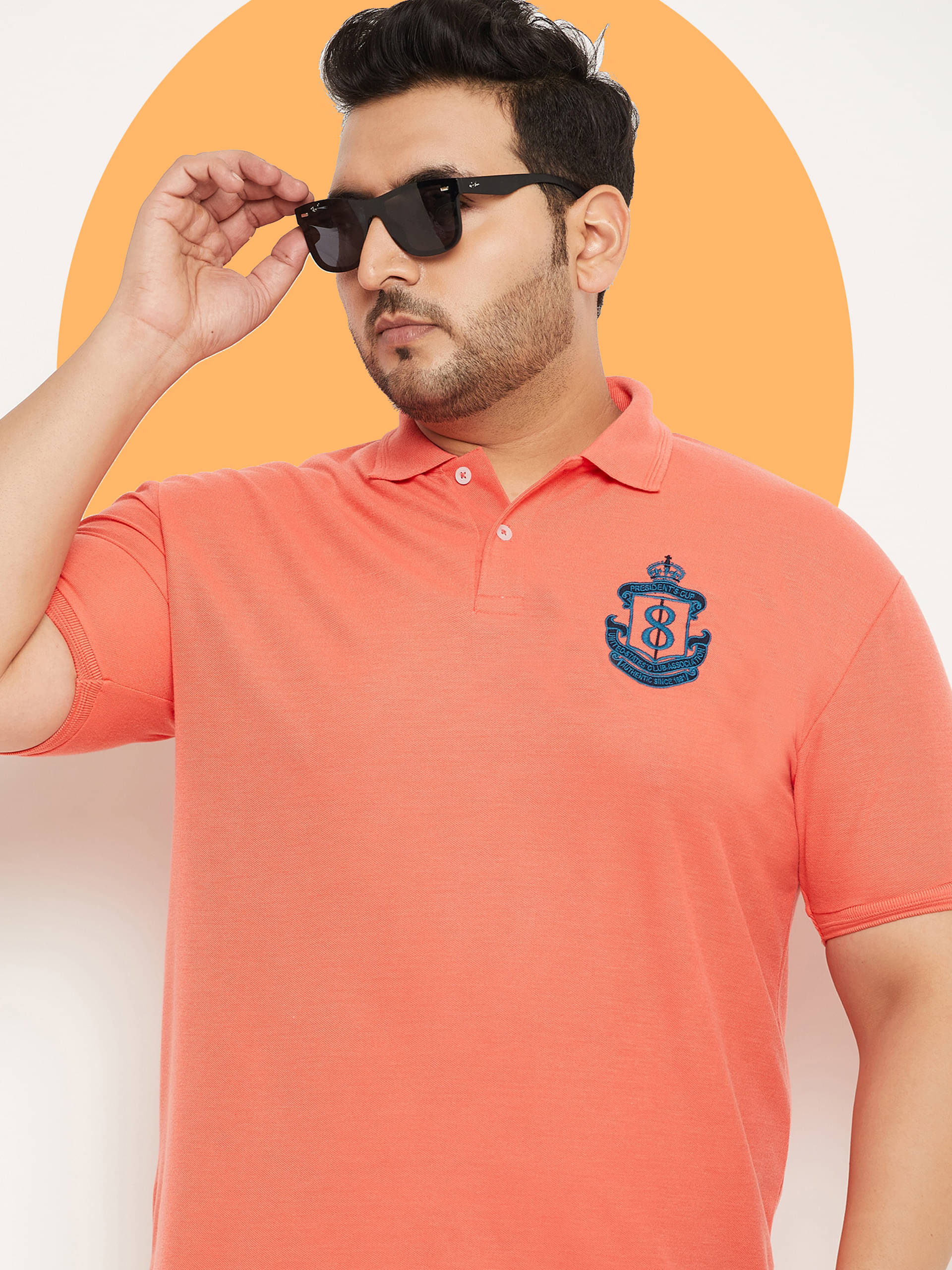     			GET GOLF Pack of 1 Cotton Blend Regular Fit Solid Half Sleeves Men's Polo T Shirt ( Orange )