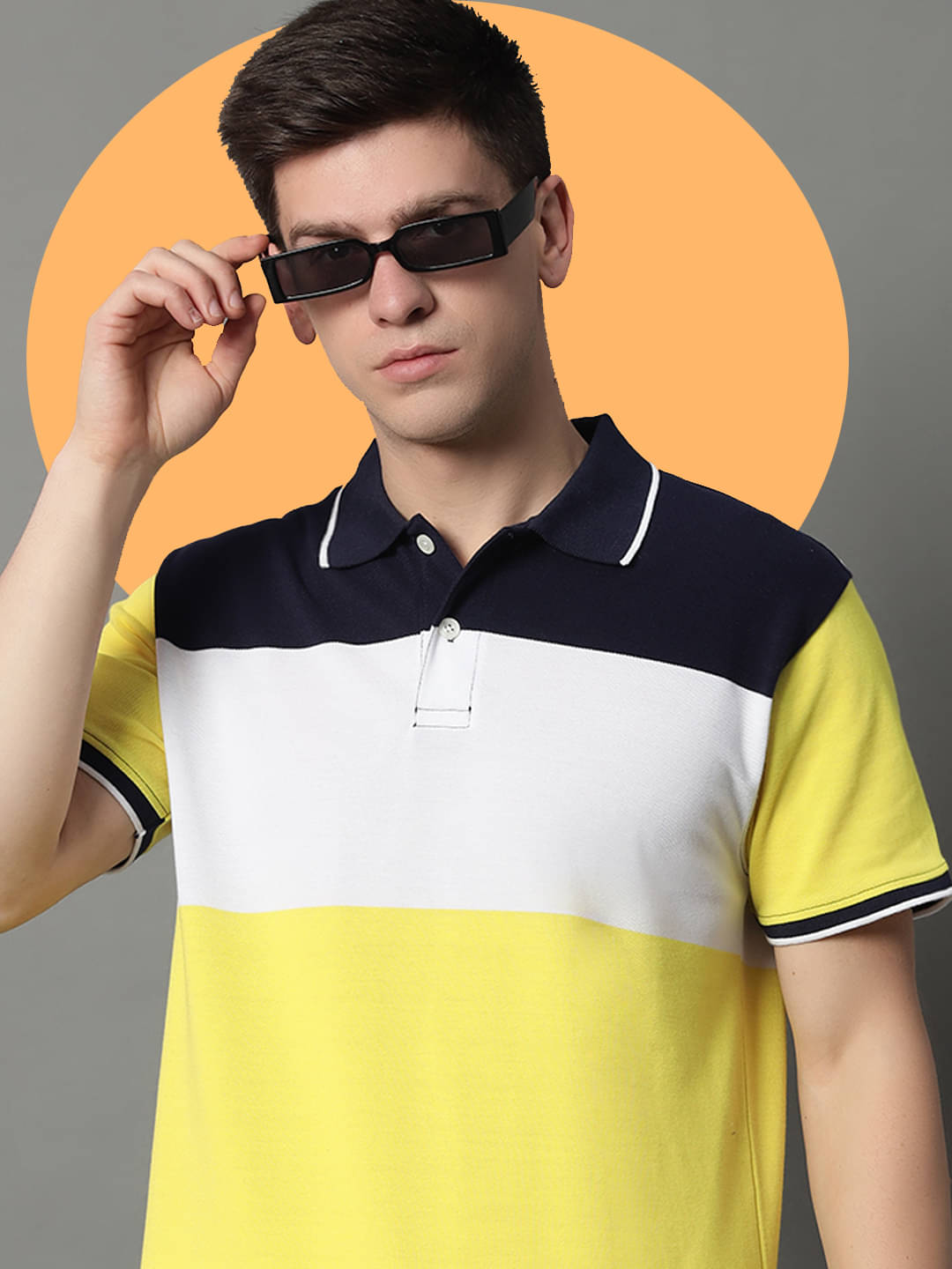 GET GOLF Pack of 1 Cotton Blend Regular Fit Colorblock Half Sleeves Men's Polo T Shirt ( Yellow ) GET GOLF Pack of 1 Cotton Blend Regular Fit Colorblock Half Sleeves Men's Polo T Shirt ( Yellow )