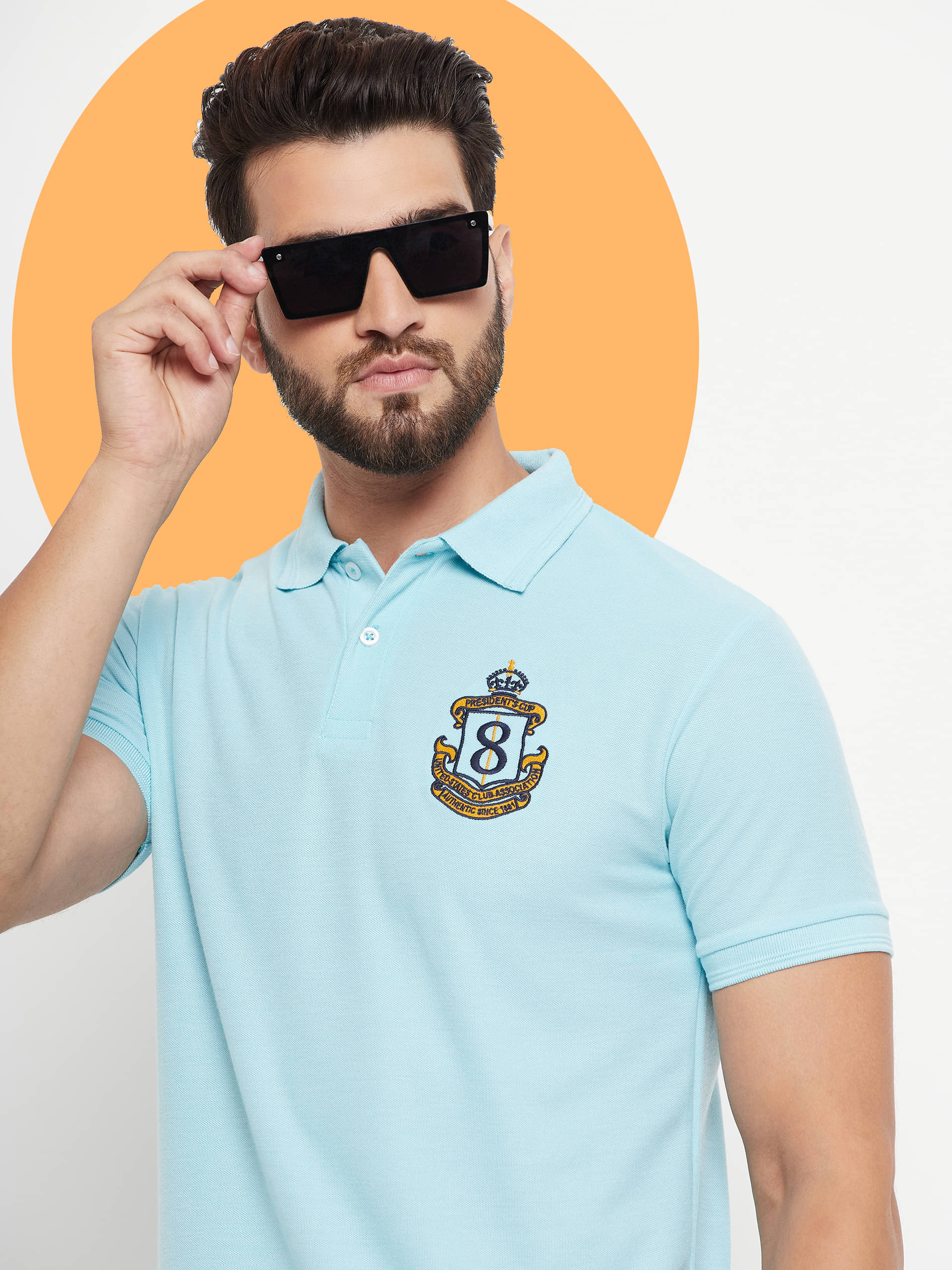 GET GOLF Pack of 1 Cotton Blend Regular Fit Solid Half Sleeves Men's Polo T Shirt ( Light Blue ) GET GOLF Pack of 1 Cotton Blend Regular Fit Solid Half Sleeves Men's Polo T Shirt ( Light Blue )