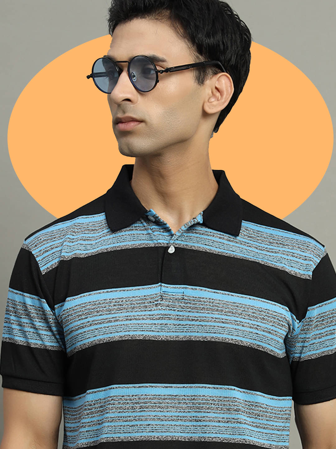 GET GOLF Pack of 1 Cotton Blend Regular Fit Striped Half Sleeves Men's Polo T Shirt ( Black ) GET GOLF Pack of 1 Cotton Blend Regular Fit Striped Half Sleeves Men's Polo T Shirt ( Black )