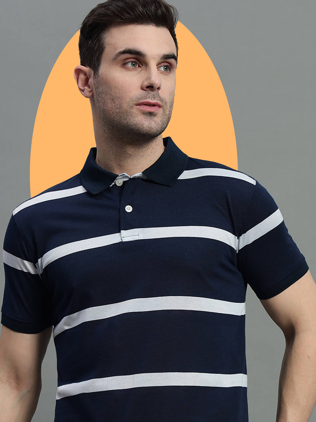 GET GOLF Pack of 1 Cotton Blend Regular Fit Striped Half Sleeves Men's Polo T Shirt ( Navy )     			GET GOLF Pack of 1 Cotton Blend Regular Fit Striped Half Sleeves Men's Polo T Shirt ( Navy )